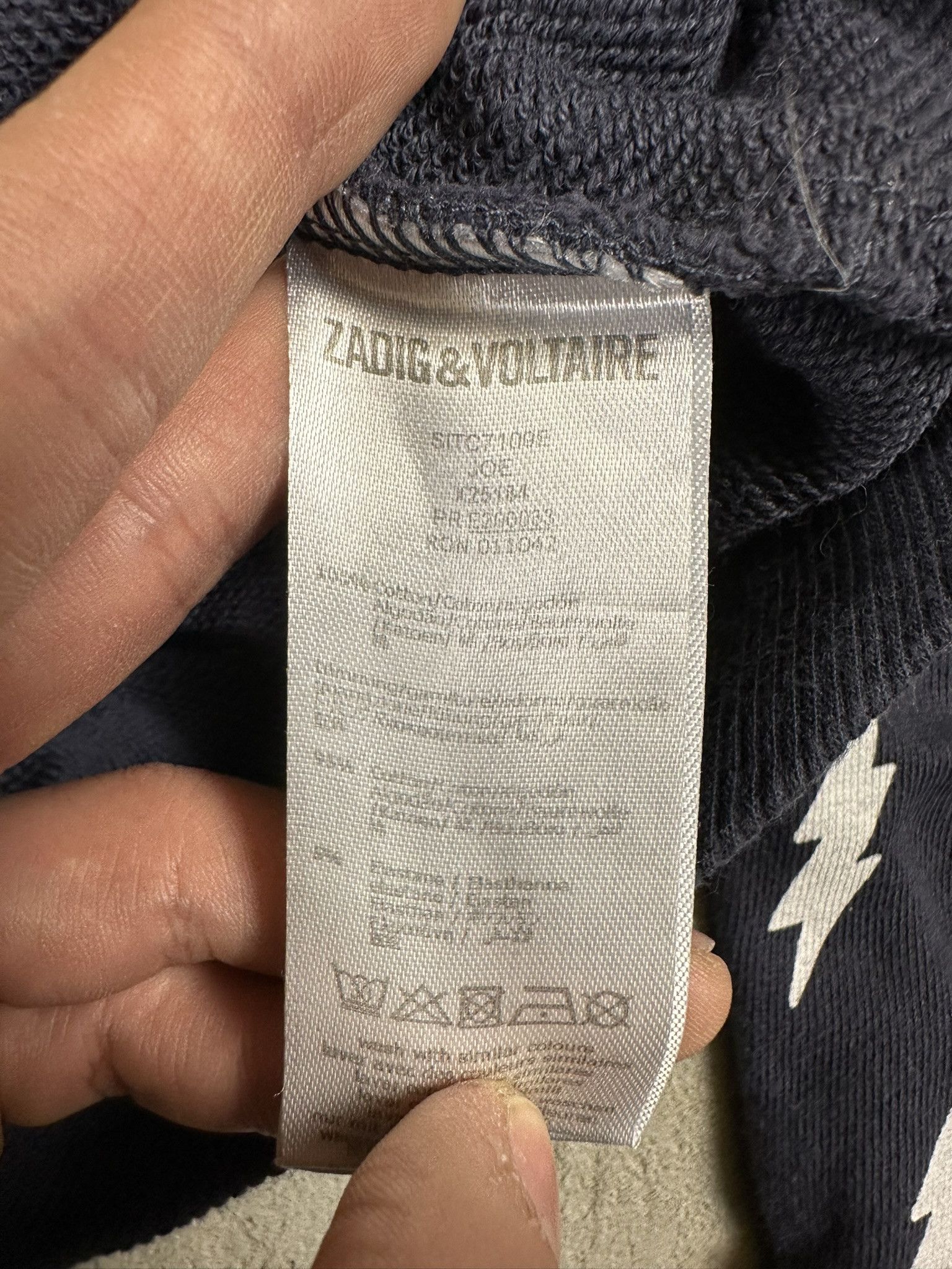 Zadig & Voltaire Zadig & Voltaire Lightning Pattern Logo Sweatshirt Crewneck Size US S / EU 44-46 / 1 - 14 Thumbnail
