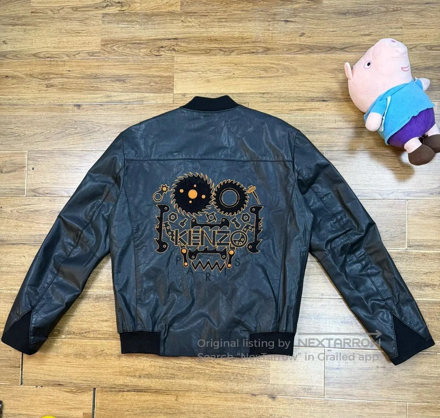 Kenzo KENZO Men's Leather Jacket with Embroidery. Size US XL / EU 56 / 4 - 2 Thumbnail