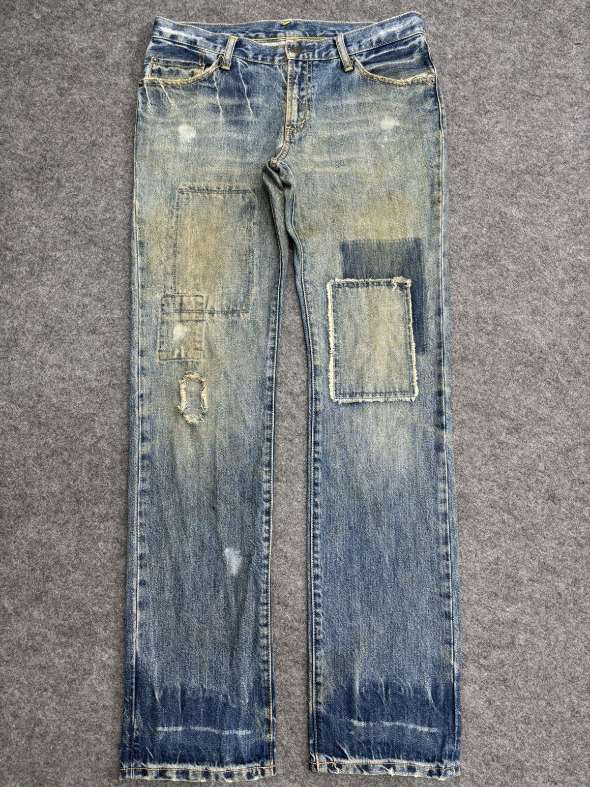 PPFM 💥PPFM Patchwork💥Archival Patchwork Distressed Denim F595 Size US 33 - 23 Thumbnail