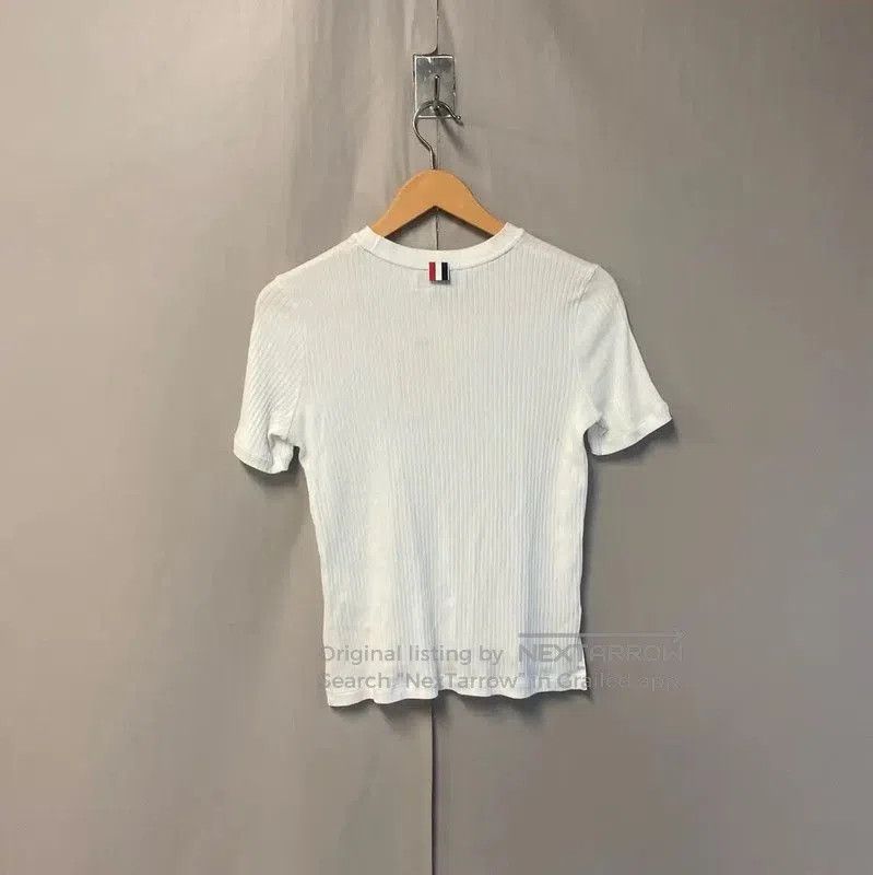 Thom Browne Thom Browne Women's White Cotton T-Shirt . Size L / US 10 / IT 46 - 2 Thumbnail