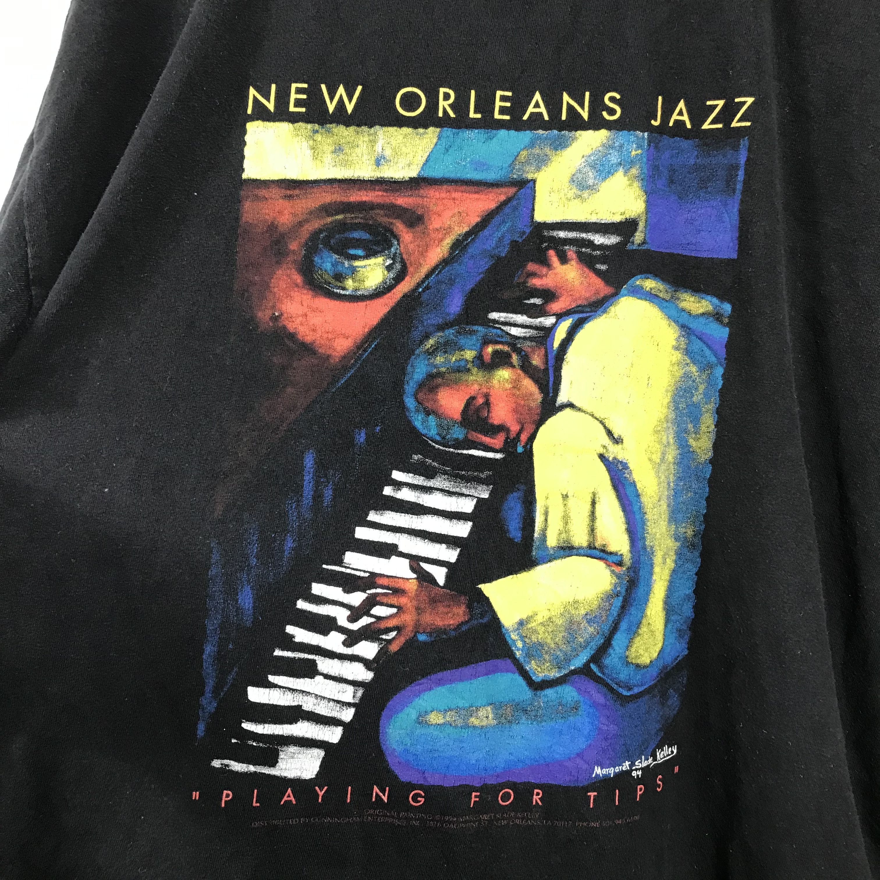 Jazz Cartier Vintage Rap Shirt New Orleans Jazz margarate slade 1994 Size US XL / EU 56 / 4 - 4 Thumbnail