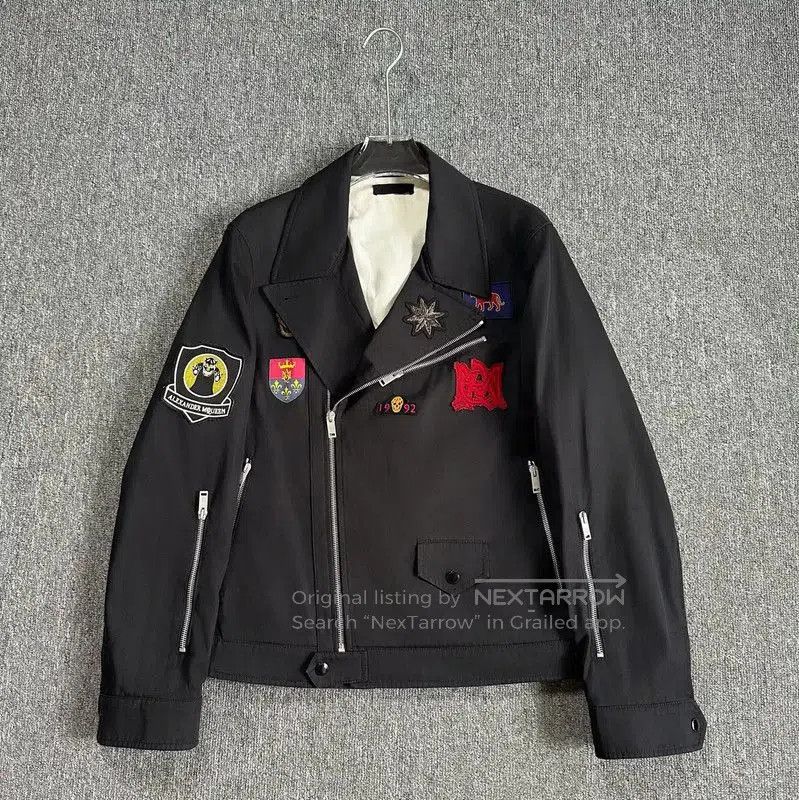 Alexander McQueen Alexander McQueen Black Cotton Embroidered Long Jacket . Size US XL / EU 56 / 4 - 2 Thumbnail