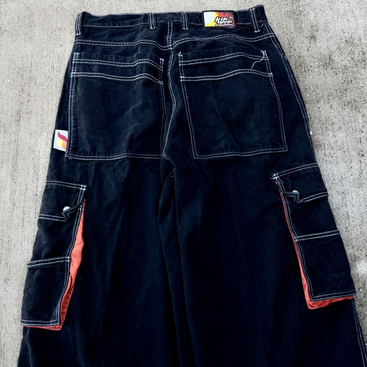 JNCO Vintage 90s Kikwear Cargo Denim Black Pants Sz 34 Rave Jnco Size US 30 / EU 46 - 8 Thumbnail