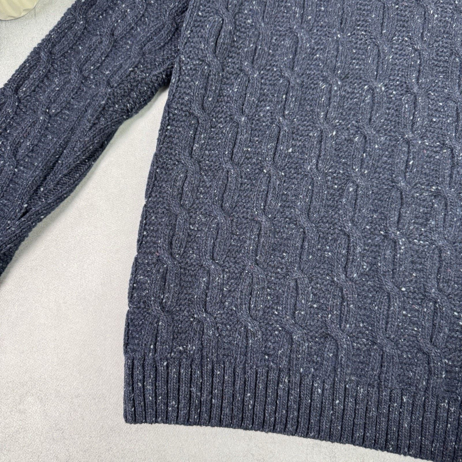 Barbour Barbour Beacon Brand Cable Knit Men Wool Sweater Size L Blue Size US L / EU 52-54 / 3 - 21 Thumbnail
