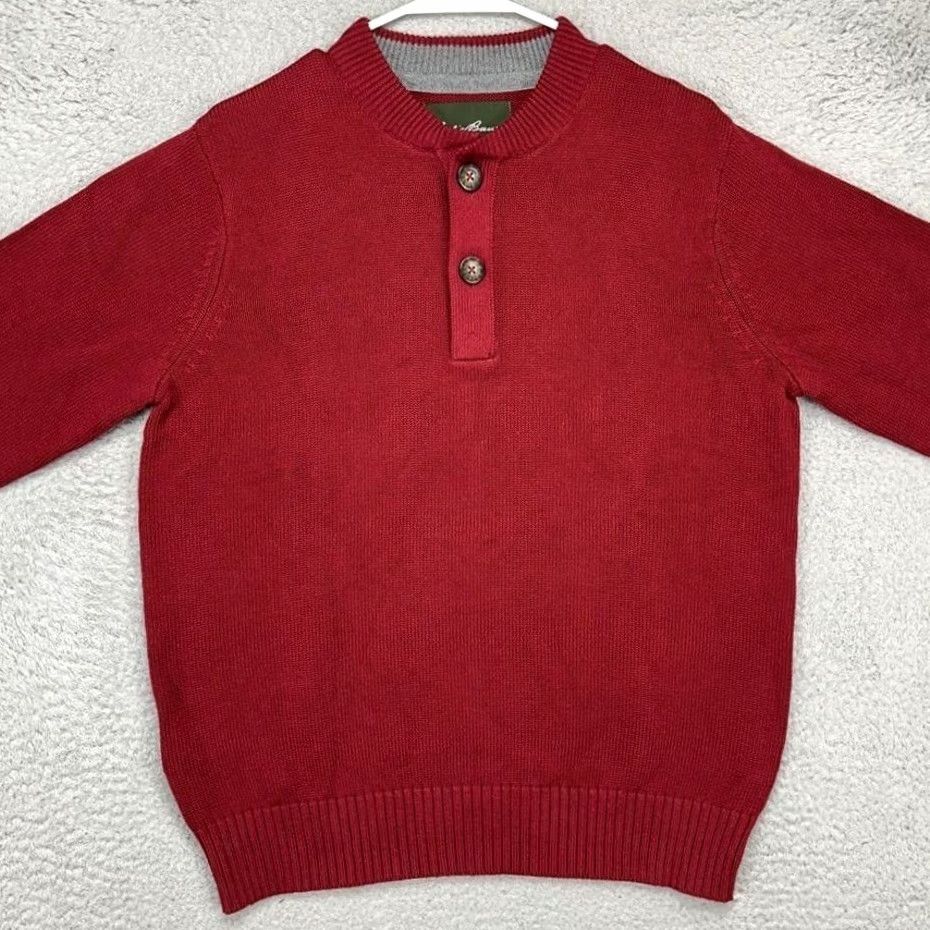 Eddie Bauer Eddie Bauer Mens Medium Sweater Henley Red Knit Cotton Lightweight Pullover Size US M / EU 48-50 / 2 - 4 Thumbnail