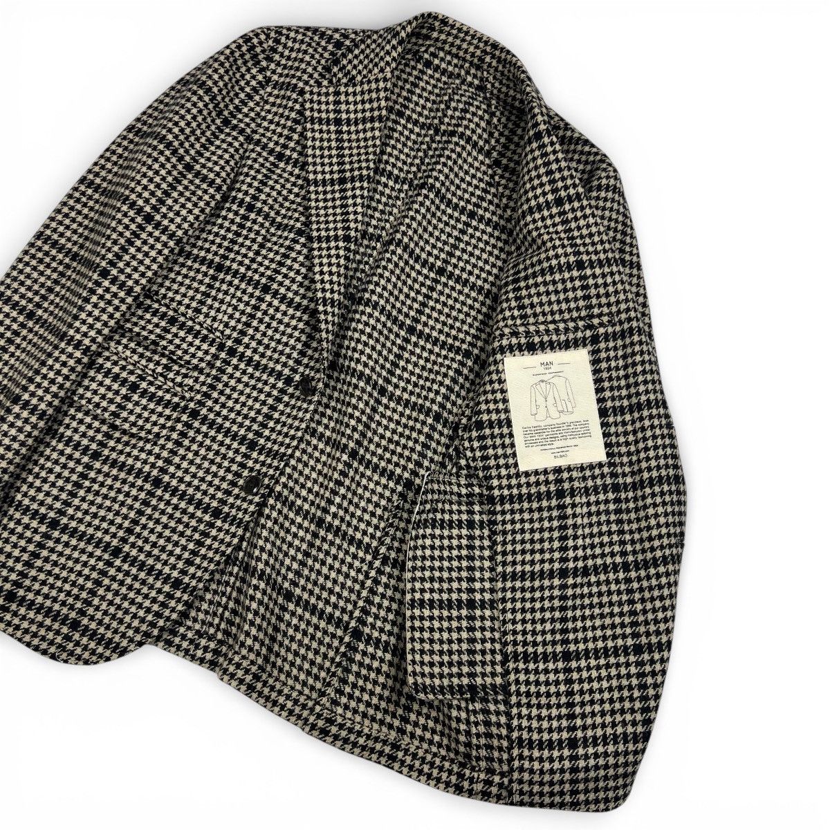 MAN 1924 MAN 1924 Kennedy Blazer – Black & Ecru Houndstooth Size 38R - 4 Thumbnail