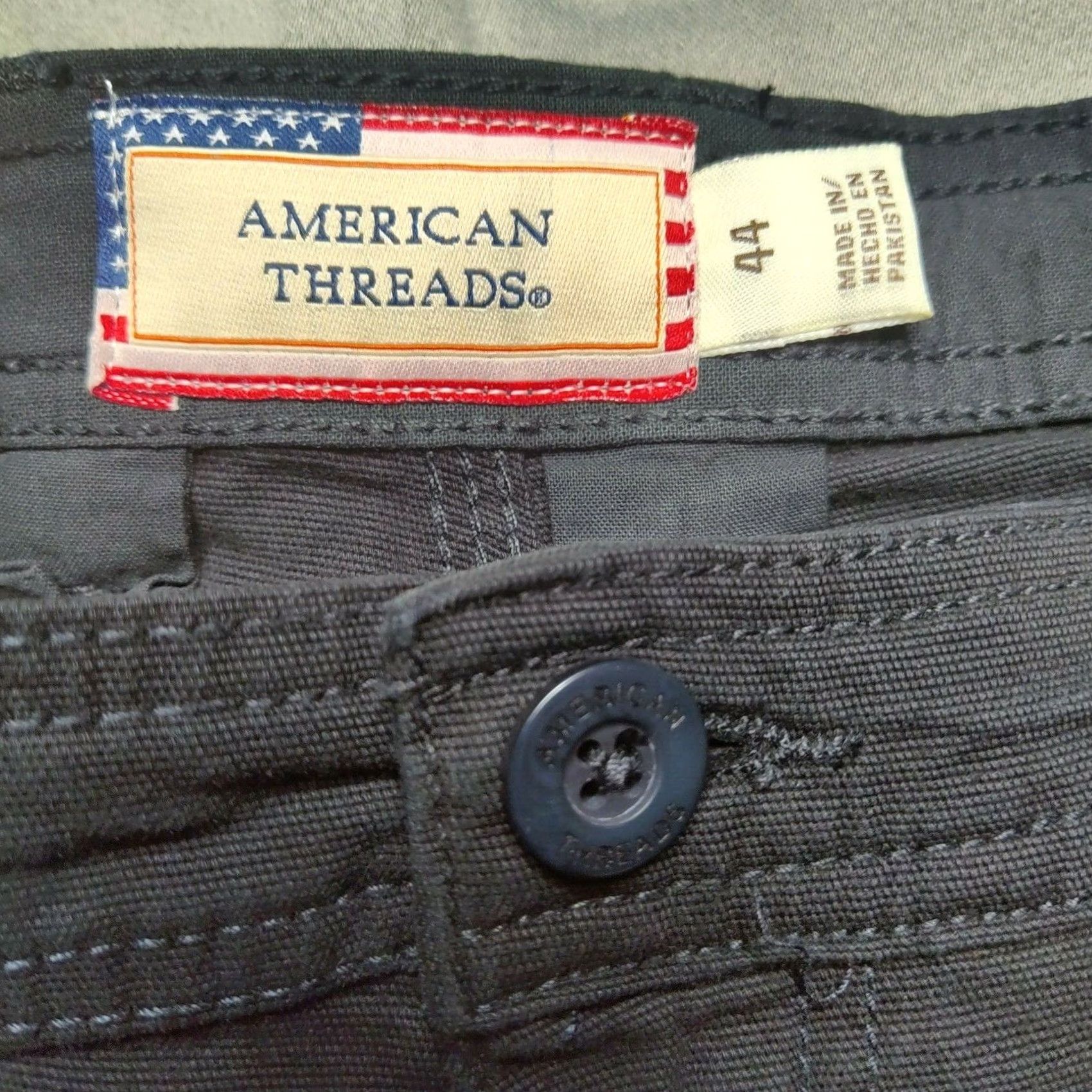 Vintage American Threads Men Shorts 44 Black Garment Dye Cotton Stretch 9" NEW Size US 44 / EU 60 - 5 Thumbnail
