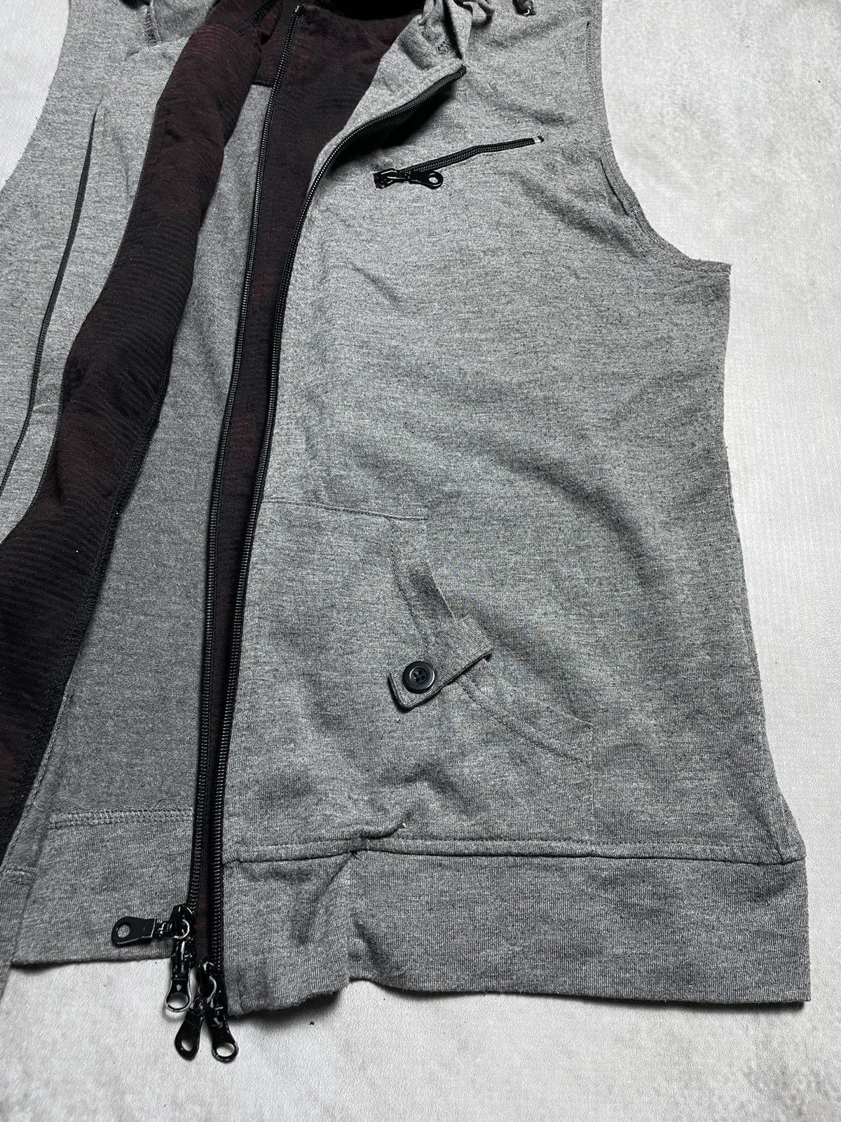 5351 POUR LES HOMMES 2000’s Semantic Design - Double Inner Vkei Style Hooded Vest Size US M / EU 48-50 / 2 - 10 Thumbnail