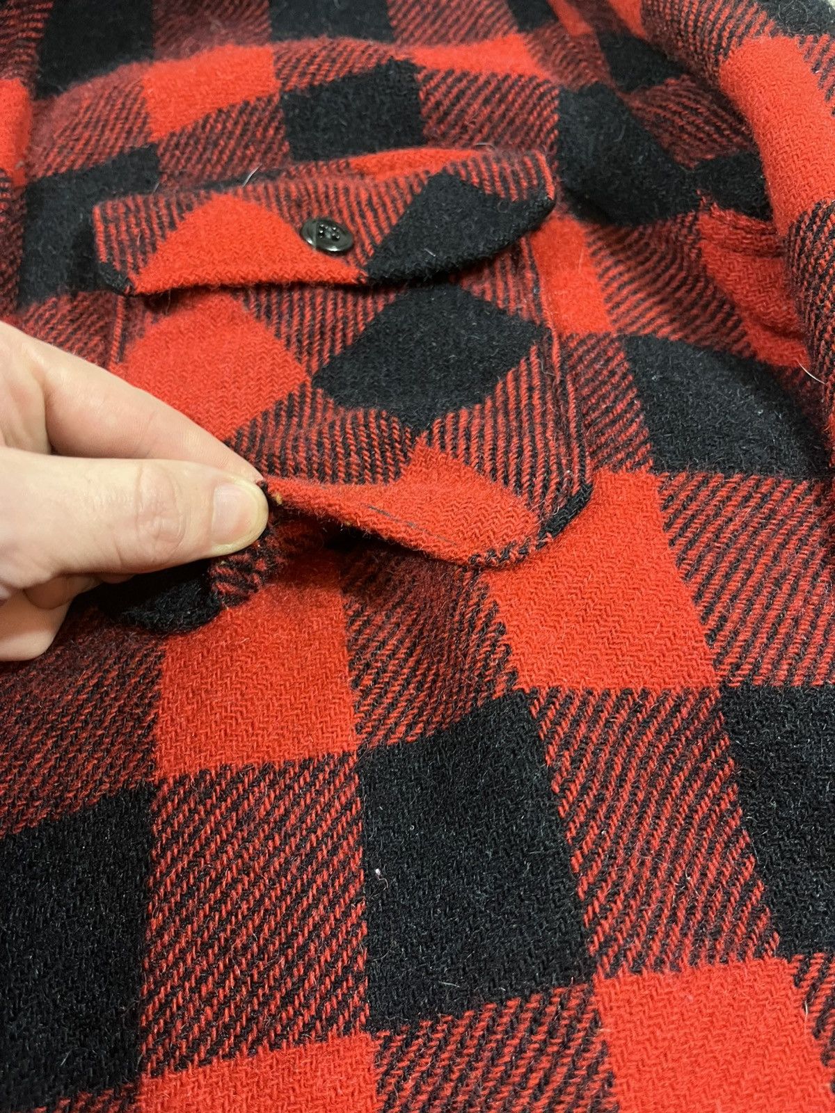 Vintage Vintage 50s Wool Buffalo Plaid Flannel Shirt Jacket Red Size US S / EU 44-46 / 1 - 7 Thumbnail