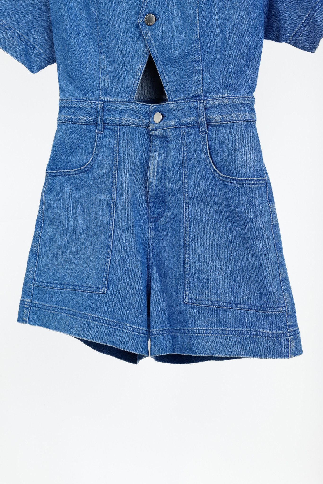 Stella McCartney Stella McCartney Resort 2015 Blue Denim Cut-Out Playsuit Size 28" / US 6 / IT 42 - 6 Thumbnail