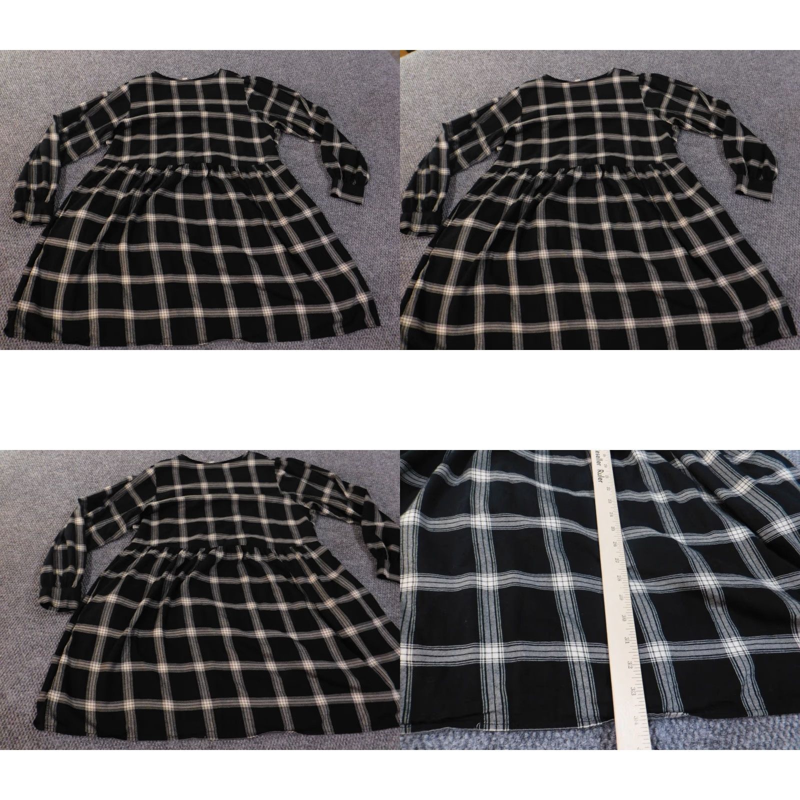 Vintage Knox Rose Dress Womens XXL Black Plaid A-line Designer Cotton Rayon Size XXL / US 16-18 / IT 52-54 - 8 Thumbnail