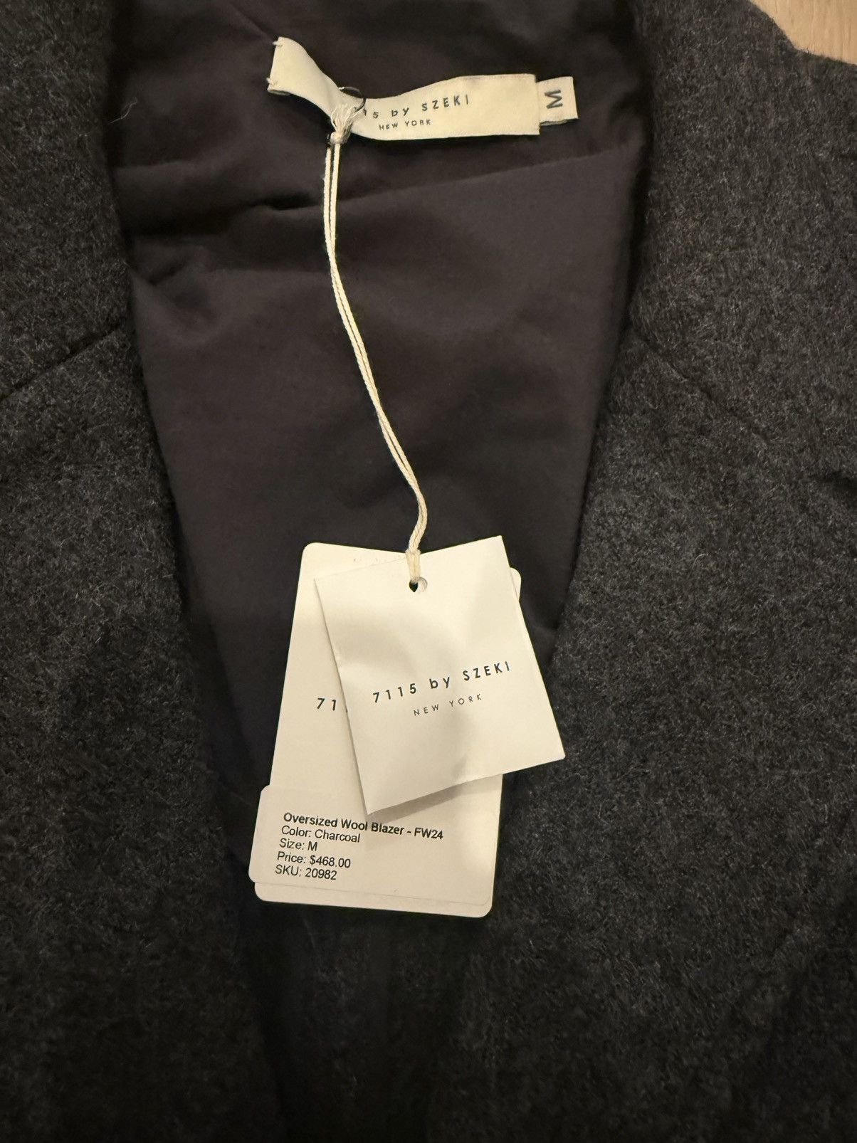 7115 by Szeki 7115 by Szeki Charcoal Oversized Blazer (Wool) Size 44L - 3 Thumbnail