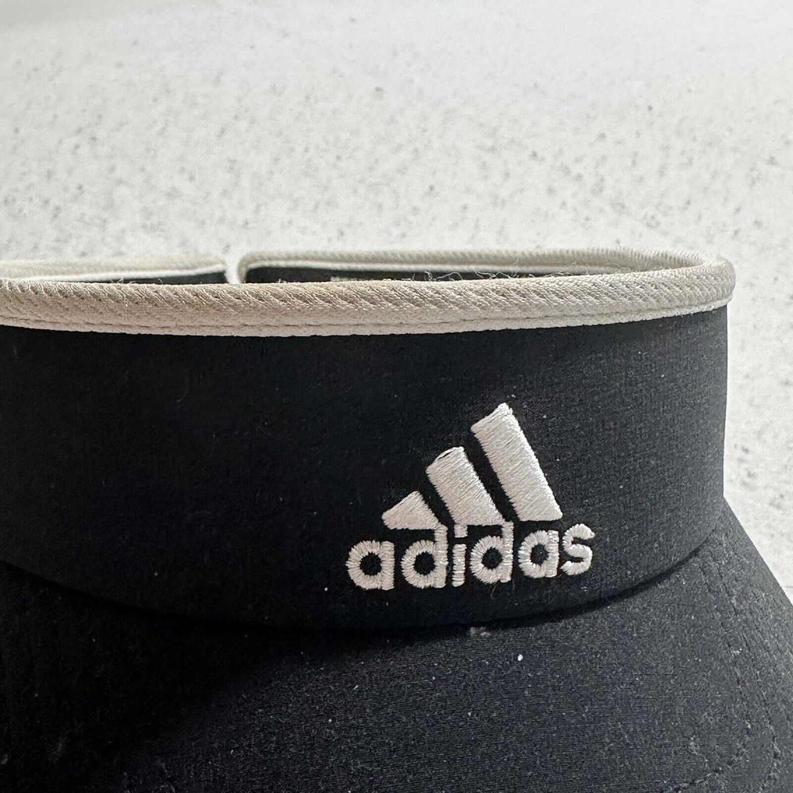 Adidas Adidas Women's Adjustable Visor Hat Black White Logo Size ONE SIZE - 3 Thumbnail