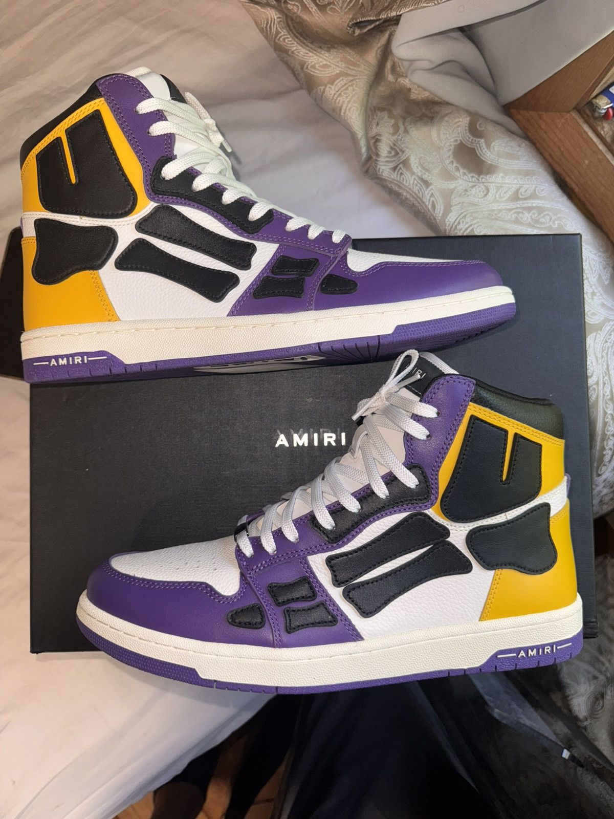 Amiri Amiri Skel Hi-Top Lakers Colors Size 12 US 45 EU Brand New Size US 12 / EU 45 - 2 Thumbnail
