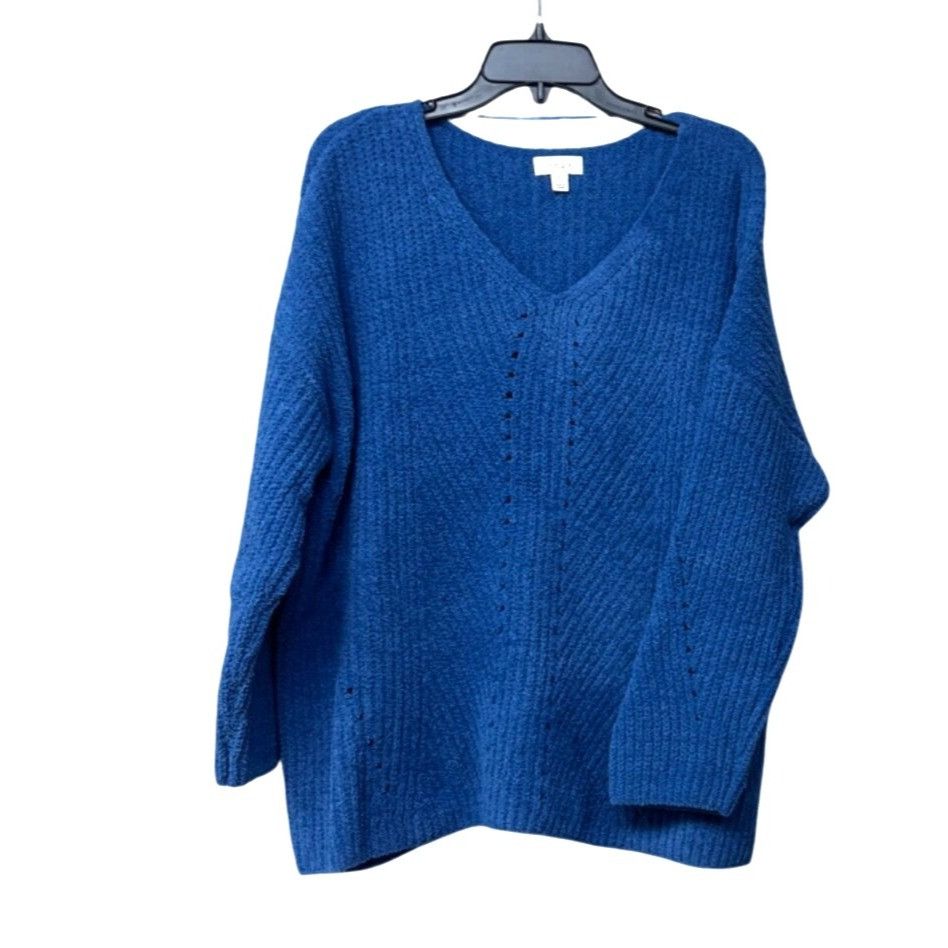 Other Style & Co Cozy Chenille V-Neck Sweater, Ocean Tide (Blue), Size XL / US 12-14 / IT 48-50 - 9 Thumbnail
