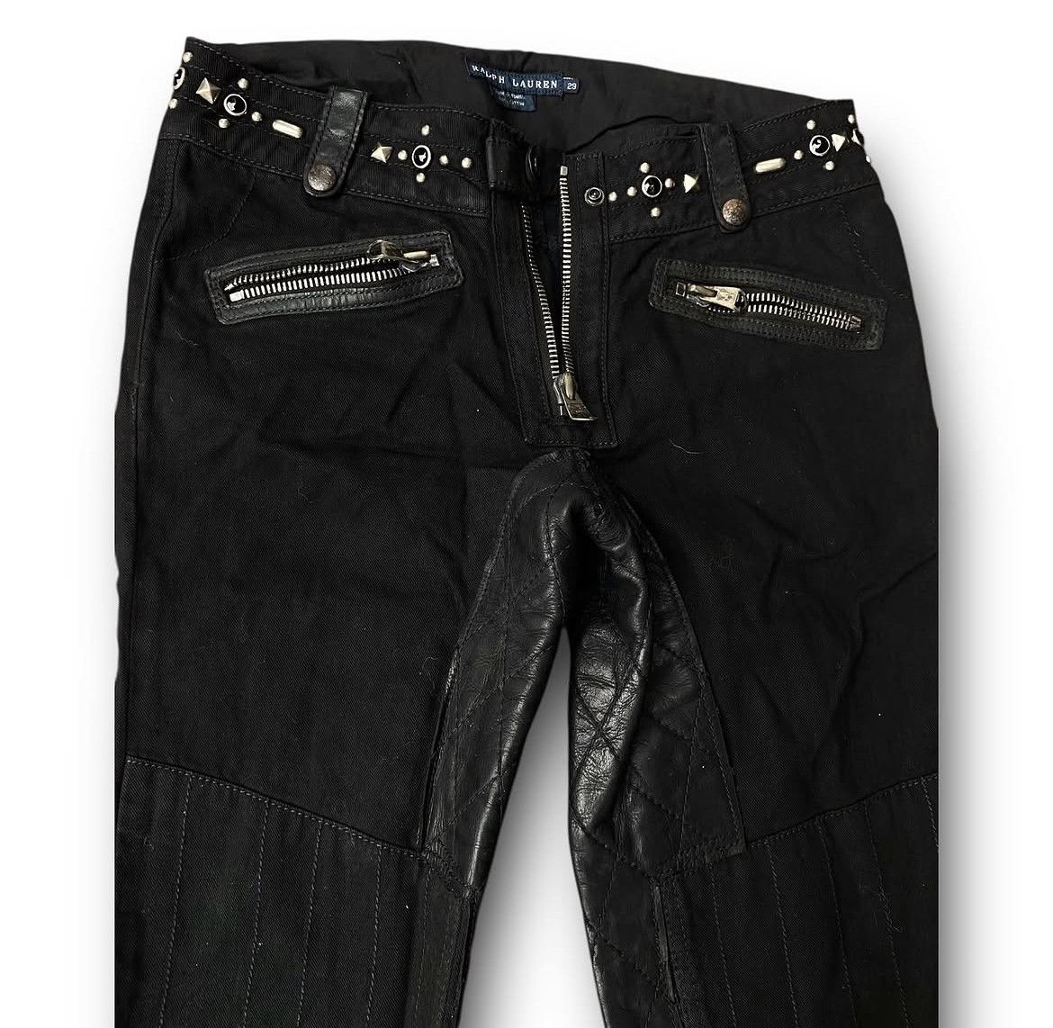 Polo Ralph Lauren 2000s Ralph Lauren Studded Hybrid Leather Biker Lgb Ifsix Size US 30 / EU 46 - 3 Thumbnail