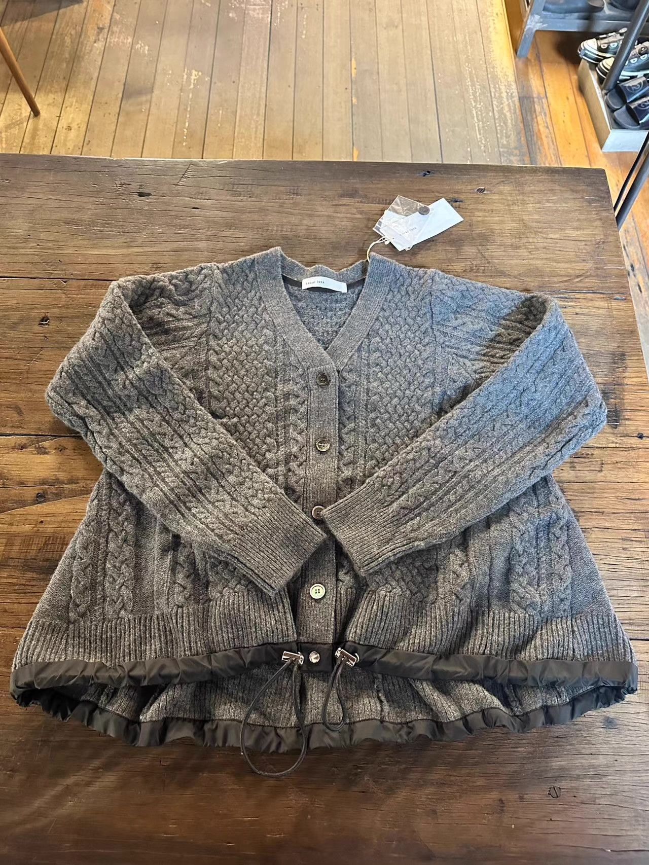 Sacai sacai luck 15FW grey cable‑knit cardigan Ｑ25 Size M / US 6-8 / IT 42-44 - 2 Thumbnail