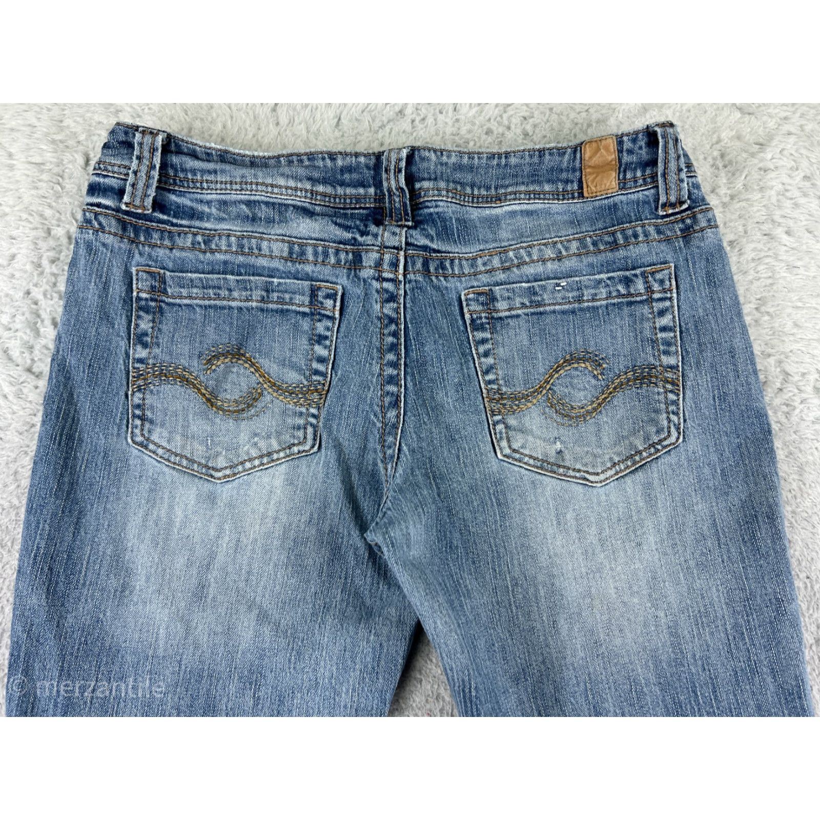 Vintage Maurices Jeans 10 Womens Short Blue Denim Morgan New Boot Embroidered Size 32" / US 10 / IT 46 - 3 Thumbnail