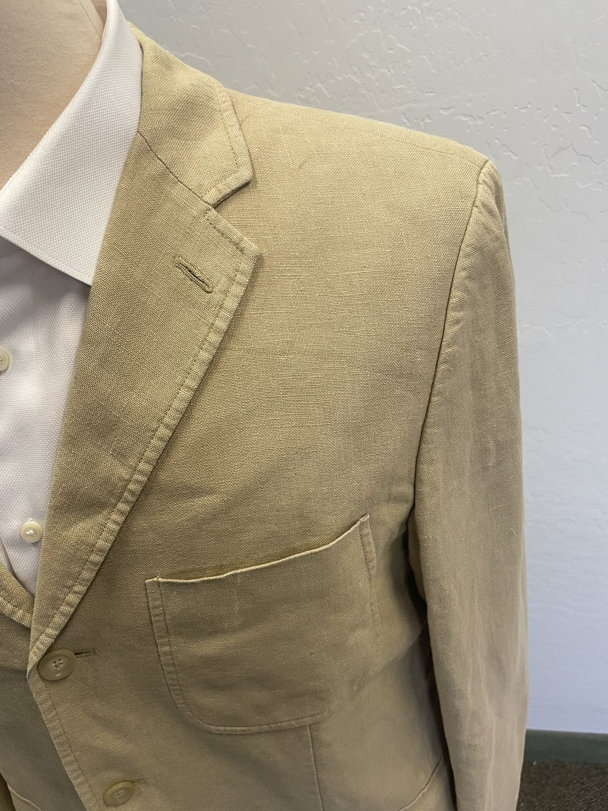 Polo Ralph Lauren × Vintage Vintage Patch Pocket Linen Jacket Size 42R - 2 Thumbnail