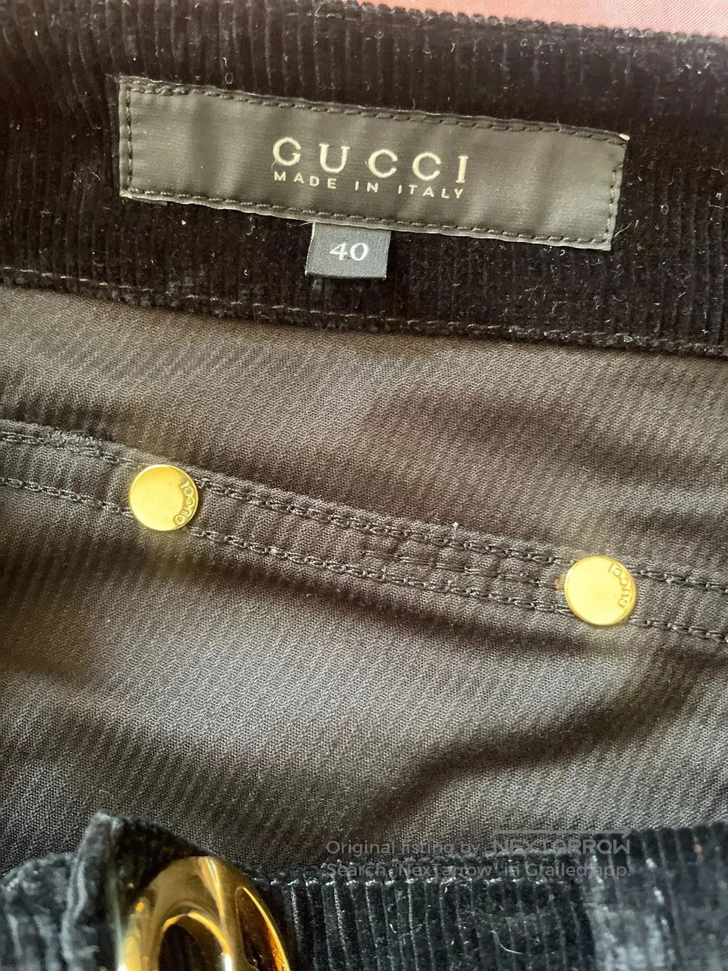 Gucci Gucci Black Corduroy Women's Pants. Size 39" - 4 Thumbnail