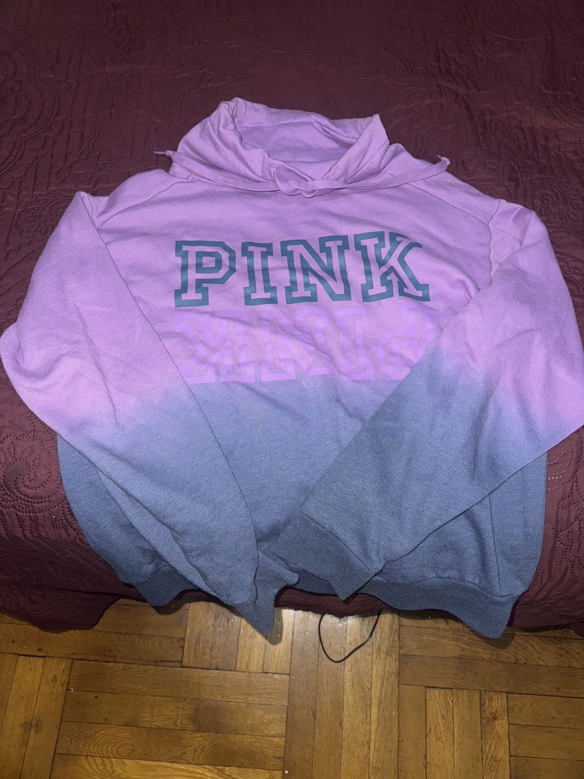 Pink × Victoria's Secret Victoria's Secret Pink Ombre Dip Dye Cowl Neck Pullover Size XS / US 0-2 / IT 36-38 - 1 Thumbnail