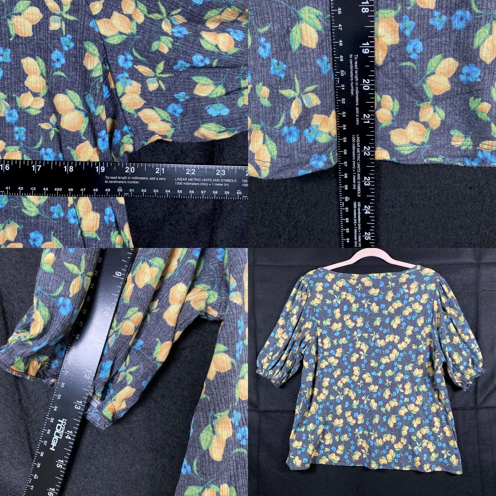 Lauren Conrad LC Lauren Conrad Womens Shirt Multi Lemon Short Sleeve Stretch XL Crew Neck T-Shirt Casual Workwear Size XL / US 12-14 / IT 48-50 - 8 Thumbnail