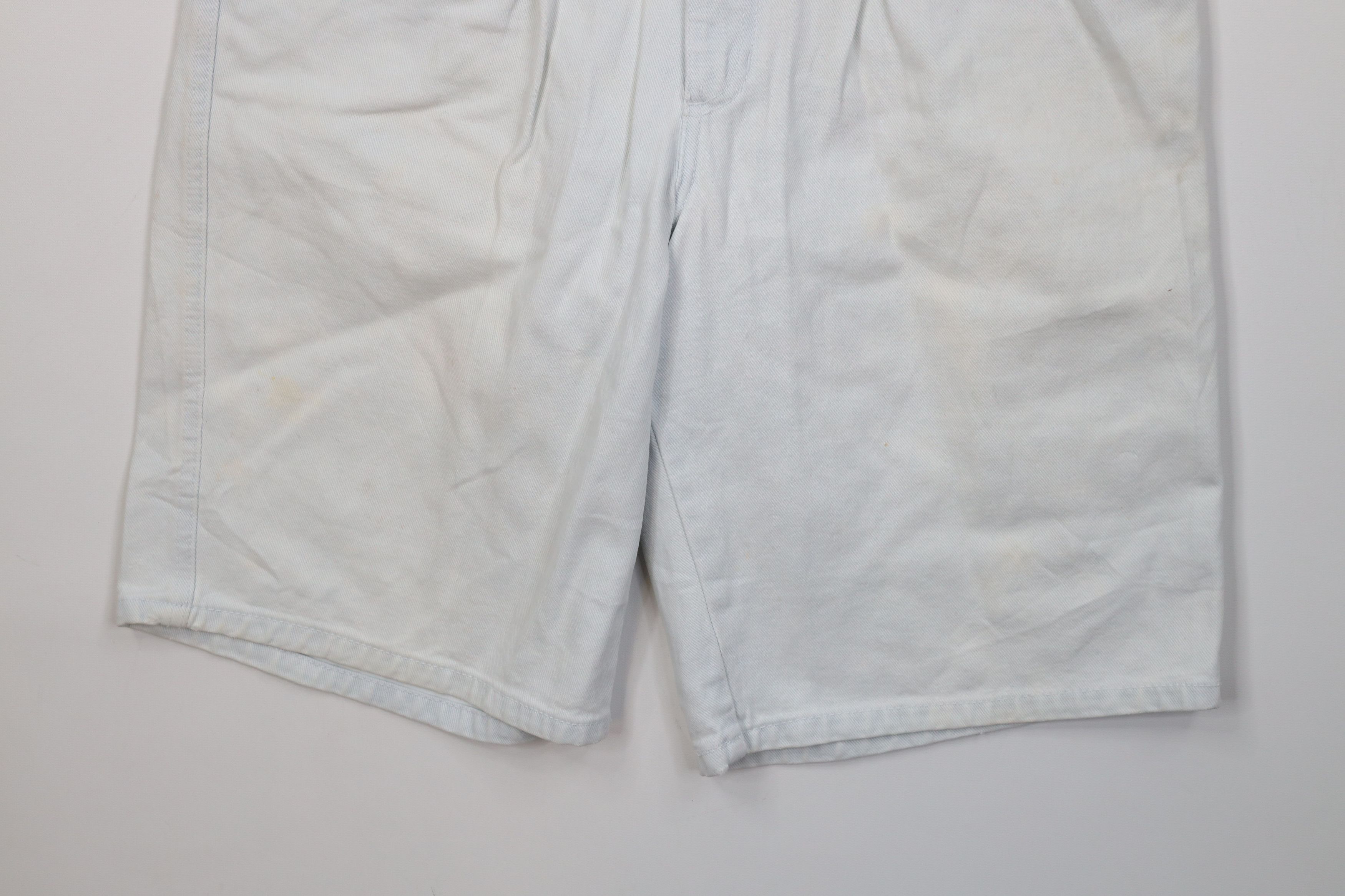 Vintage Vintage 90s Streetwear Baggy Pleated Denim Jean Shorts Blue Size 32" / US 10 / IT 46 - 4 Thumbnail