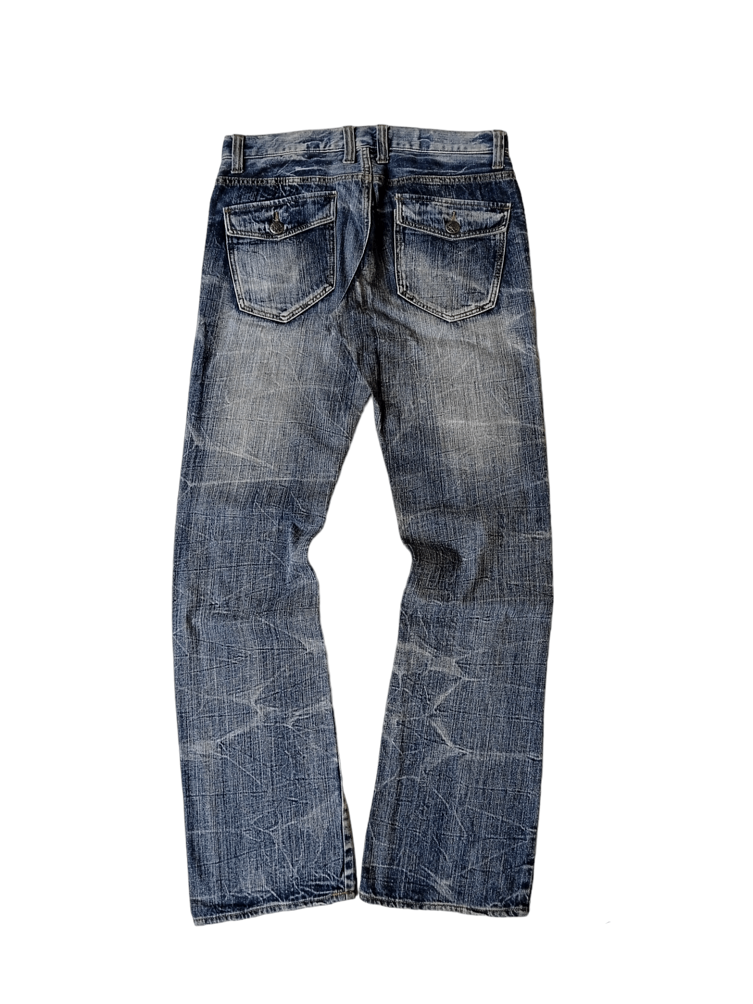 If Six Was Nine × Le Grande Bleu (L.G.B.) × Vintage Doublefocus Distressed Light wash Patchwork Size US 32 / EU 48 - 2 Thumbnail