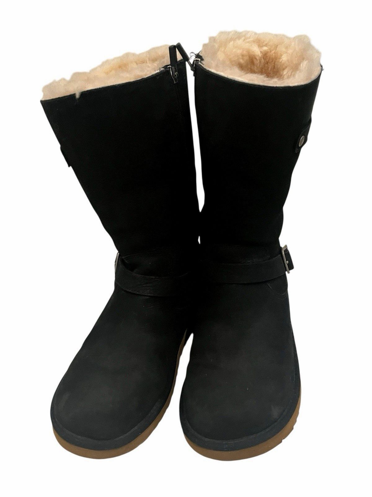 Ugg UGG Kengsington Leather Sheepskin Buckles Moto Boots Size US 6 / IT 36 - 13 Thumbnail
