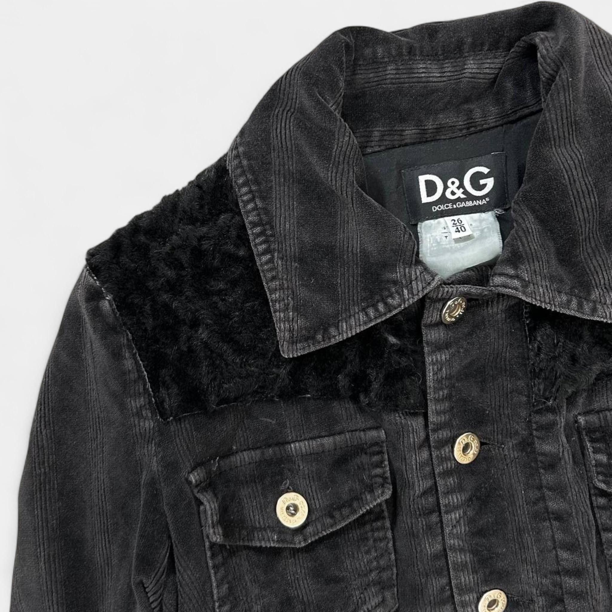 Dolce & Gabbana Dolce & Gabbana Black Corduroy Trucker Denim Jacket Size US S / EU 44-46 / 1 - 3 Thumbnail