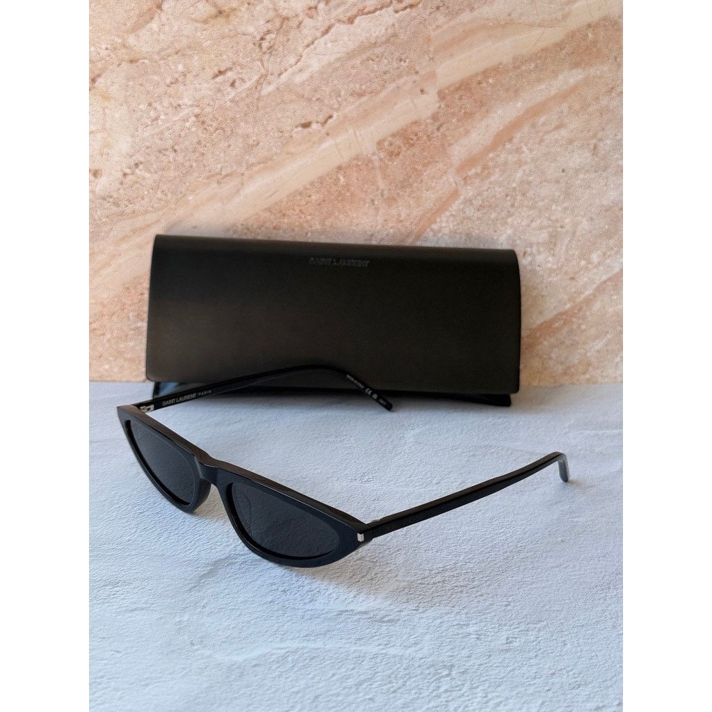 Saint Laurent Paris NEW Saint Laurent SL703 Black Slim Cat Eye Sunglasses Size ONE SIZE - 3 Thumbnail