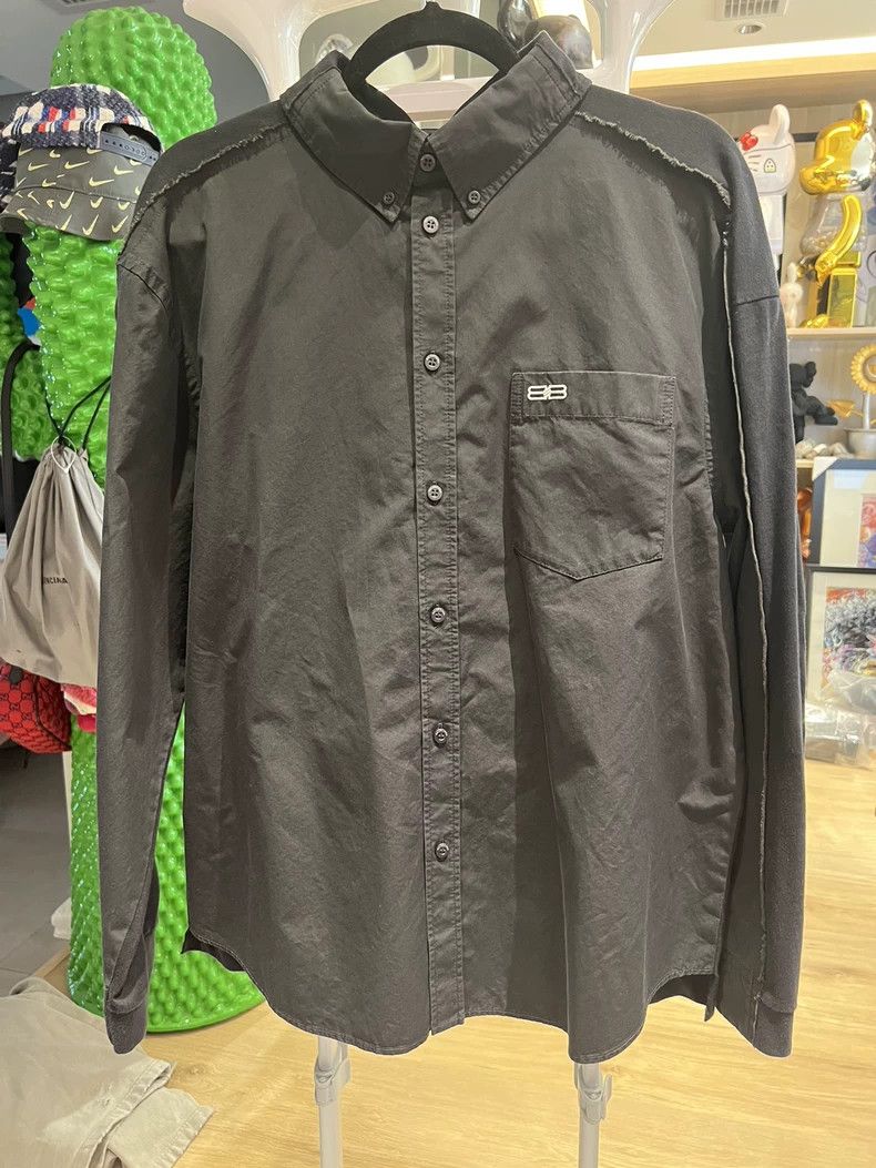 Balenciaga Balenciaga Black Buckle Destroyed Shirt Size US S / EU 44-46 / 1 - 1 Thumbnail