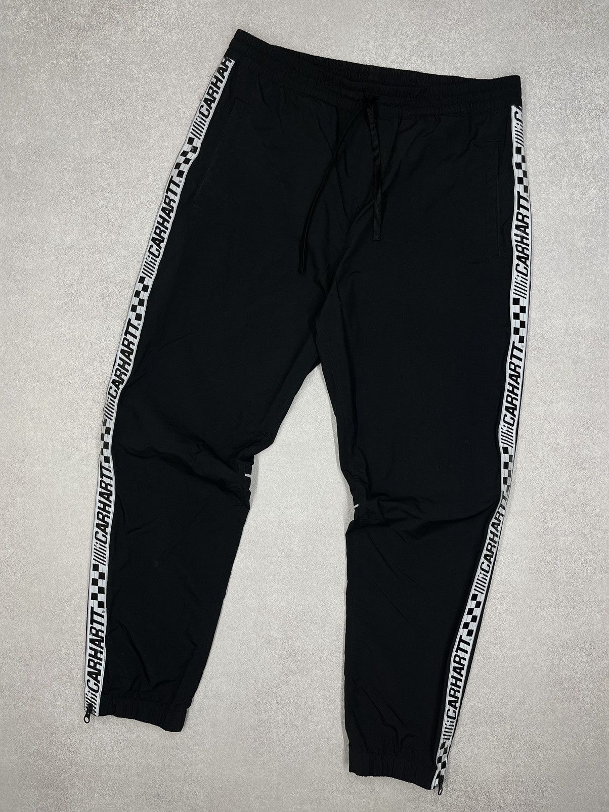 Mens Carhartt Senns Nylon Sweatpants Black Reflective Logo