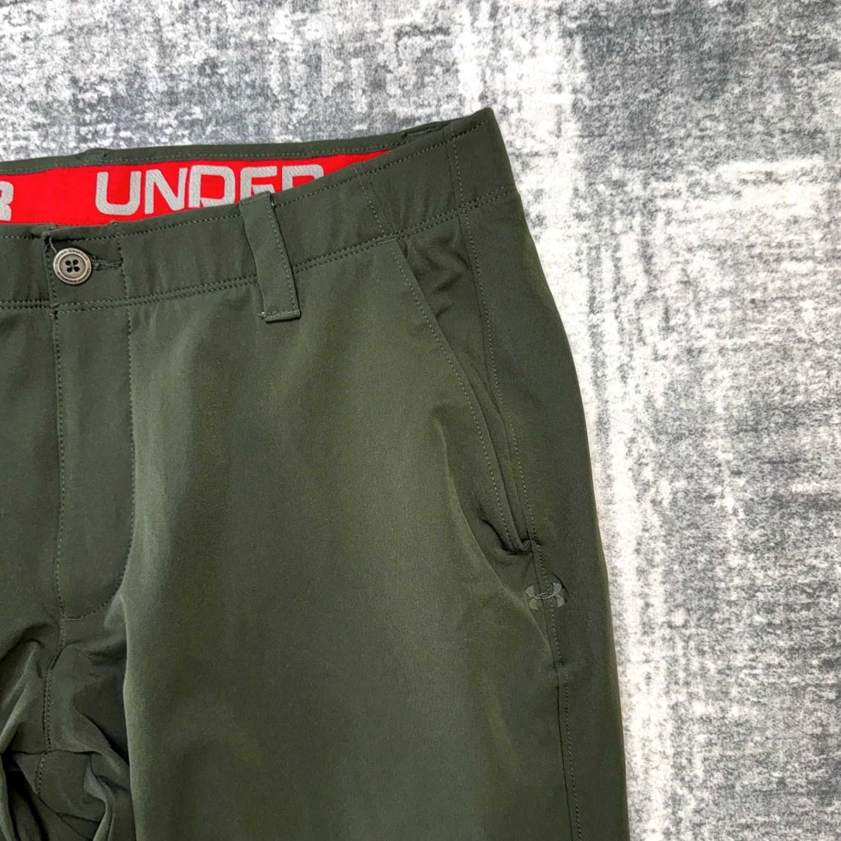 Under Armour Under Armour Pants Mens 36x32 Green Nylon Polyester Spandex Travel Chino Front Pockets Stretch Slim? Regular — Under Armour Size US 36 / EU 52 - 3 Thumbnail