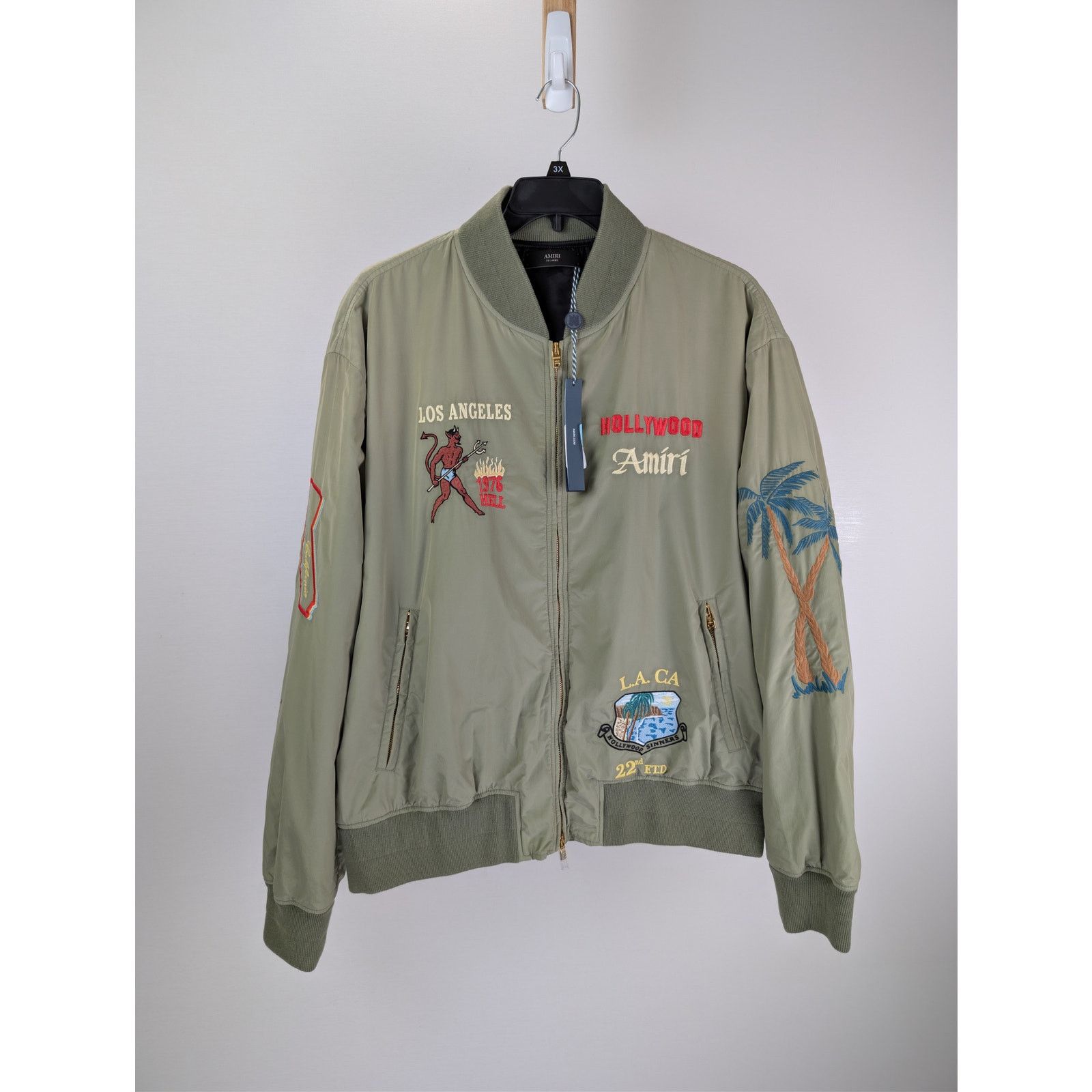 Amiri o1rshd1 Amiri Sinners Bomber Jacket in Olive Size US L / EU 52-54 / 3 - 2 Thumbnail