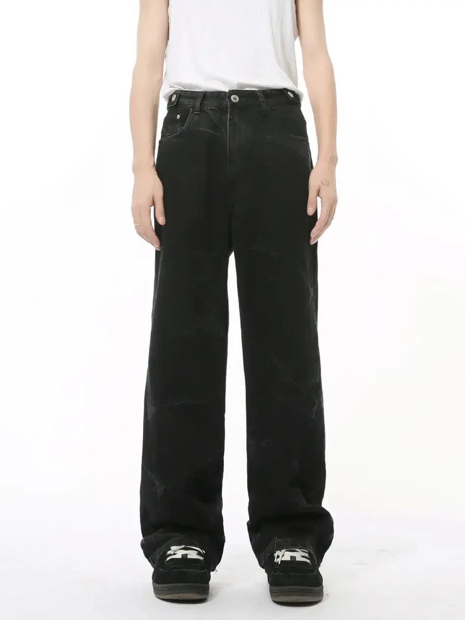 Japanese Brand Retro loose straight leg high street tie dye jeans Size US 32 / EU 48 - 6 Thumbnail