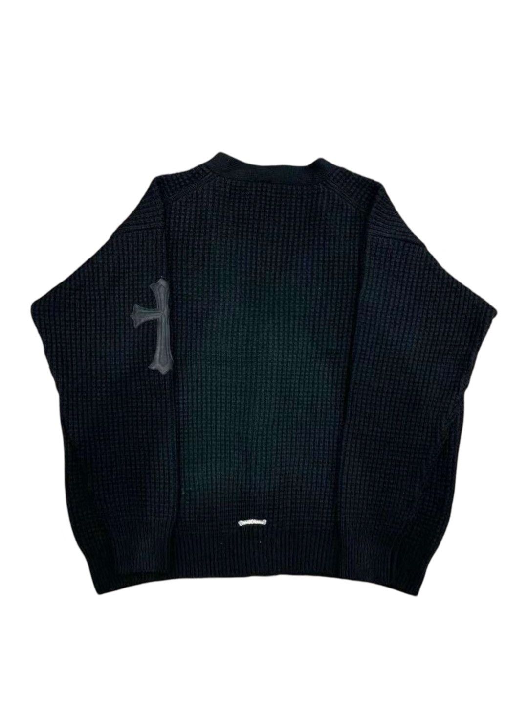 Chrome Hearts Huge cross patch waffle knit cardigan sweater Size US S / EU 44-46 / 1 - 2 Thumbnail