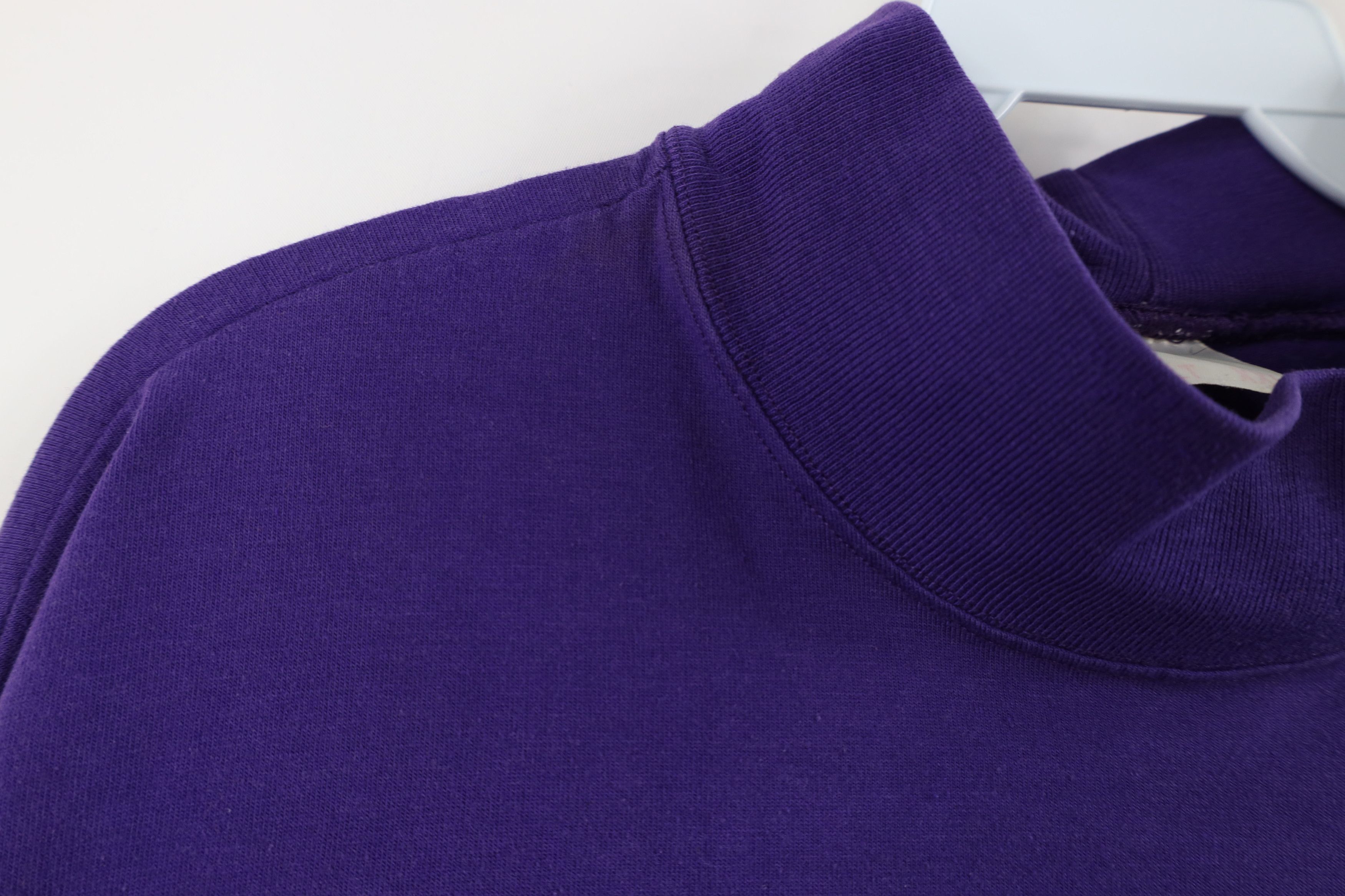 Vintage Vintage 90s Streetwear Baseball Mock Neck T-Shirt Purple USA Size US XXL / EU 58 / 5 - 5 Thumbnail