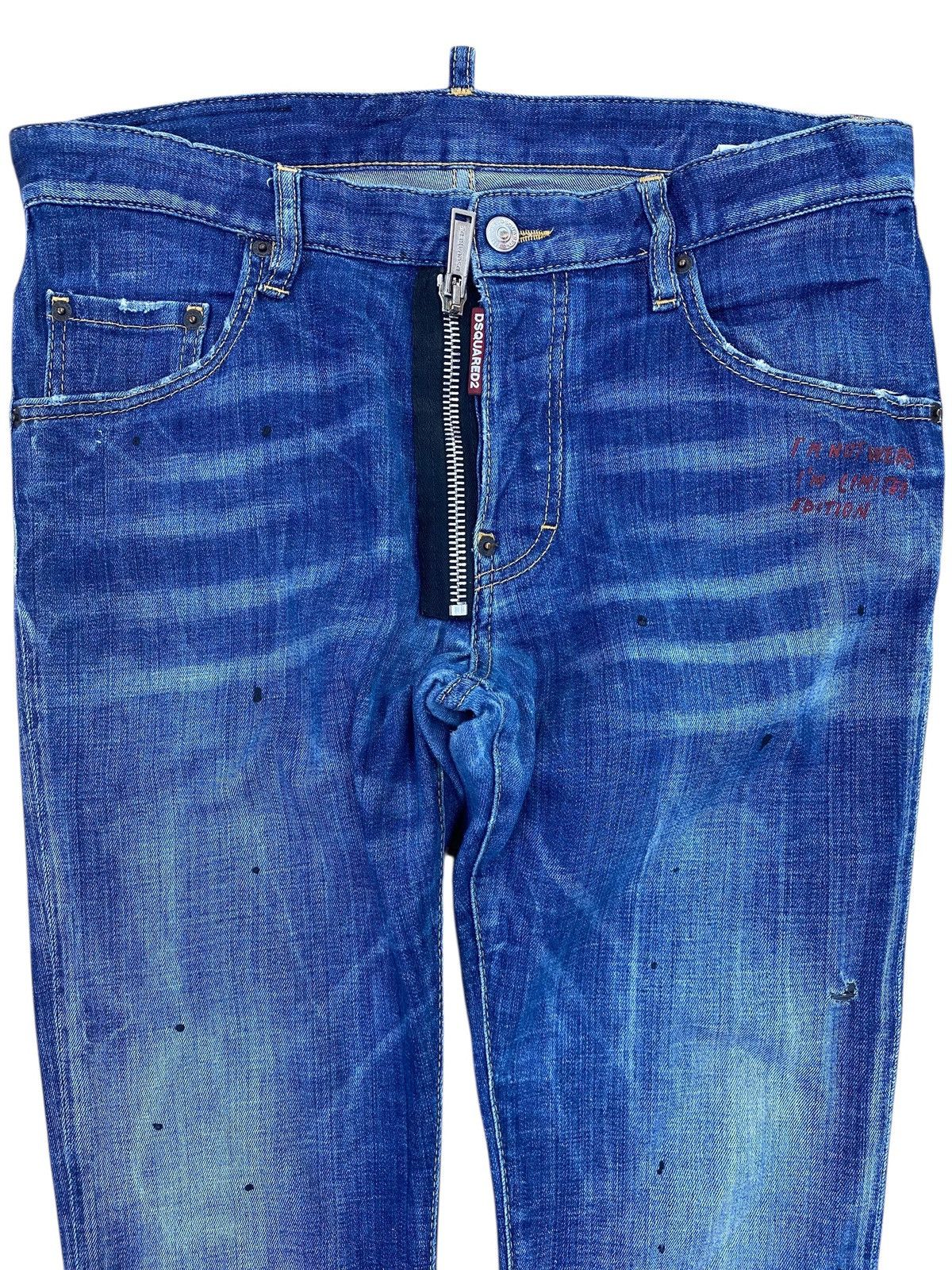 Dsquared2 Dsquared2 Faded Wash Whisker Style Straight Cut Jeans Size US 32 / EU 48 - 2 Thumbnail