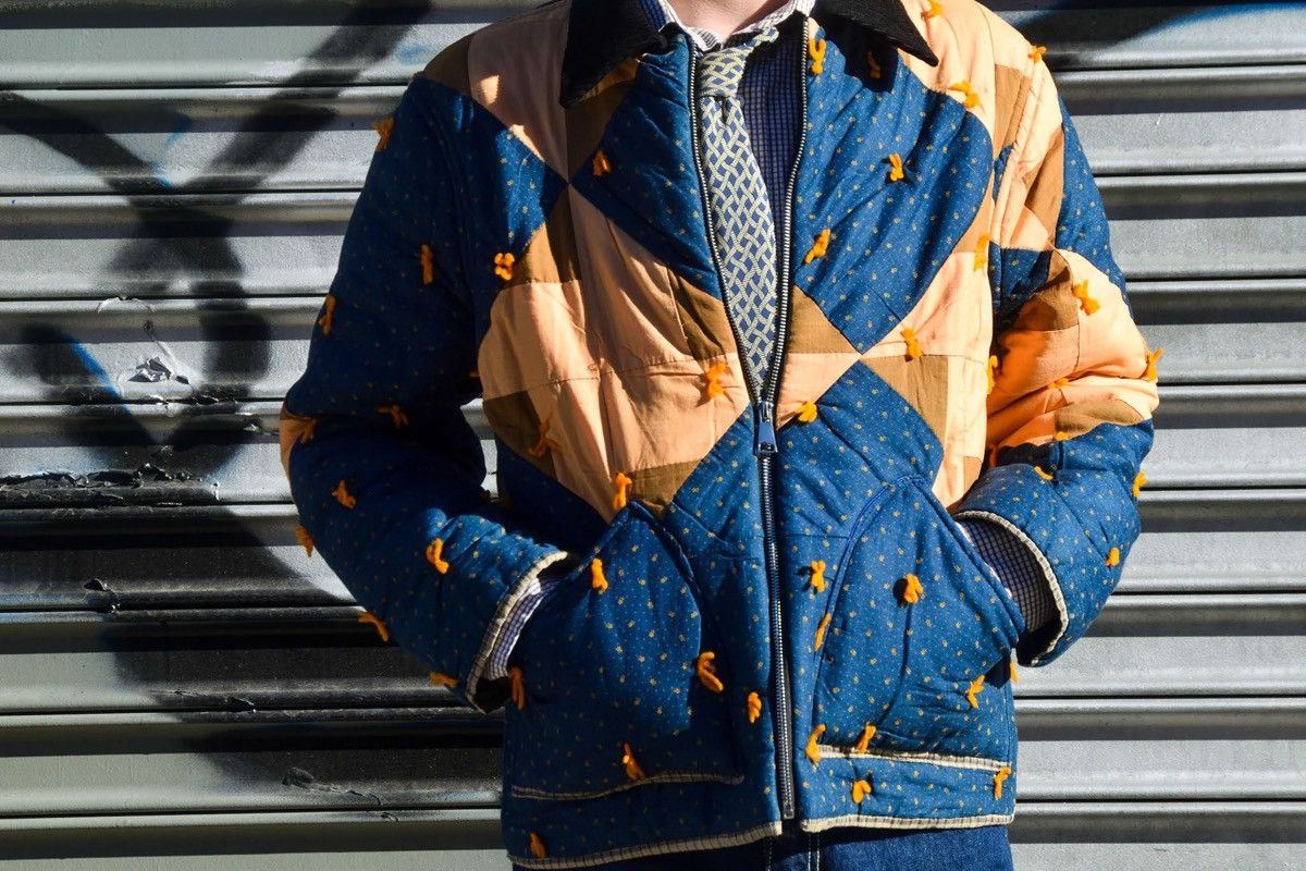 Other Indigo & Rust Upcycled 1930s Quilt Jacket Size US M / EU 48-50 / 2 - 10 Thumbnail