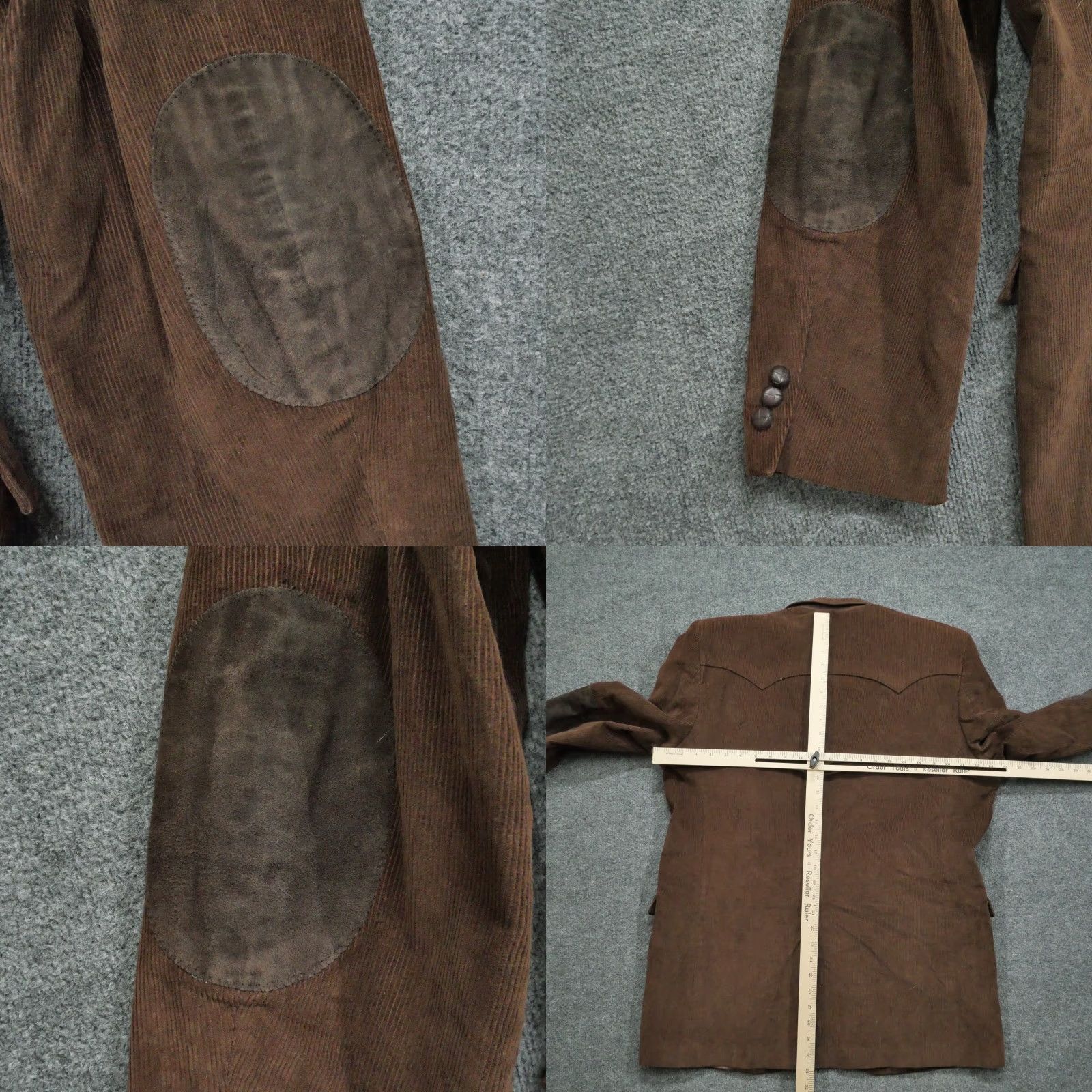 Vintage Circle S Blazer Mens 44 L Long Brown Corduroy Elbow Pads Western Country Jacket Size 44R - 8 Thumbnail