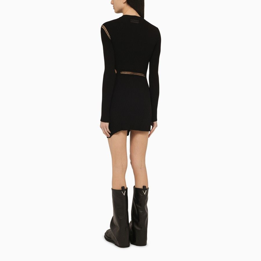 The Attico o1d2blof1024 Ribbed Cut-Out Midi Dress in Black Size XS / US 0-2 / IT 36-38 - 3 Thumbnail