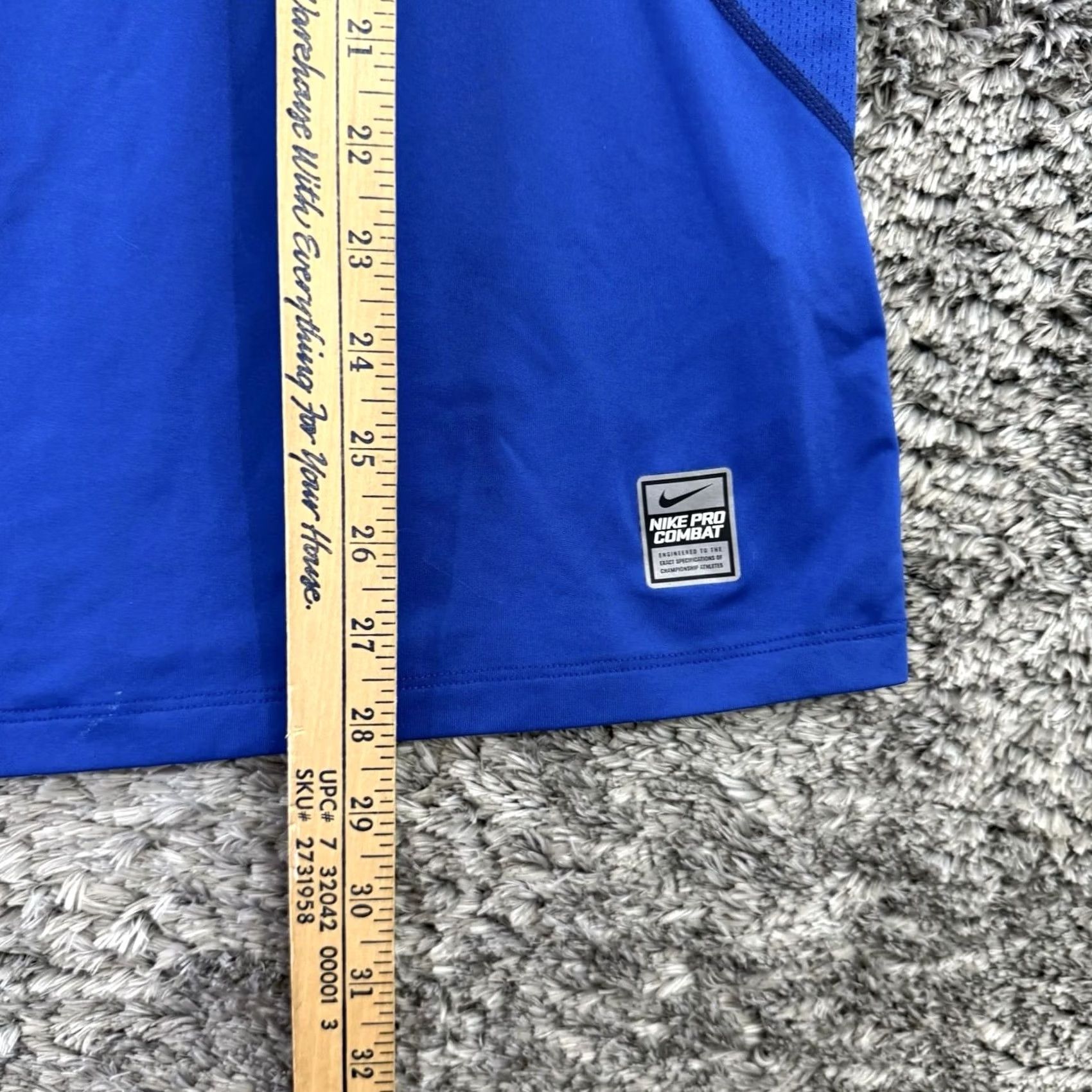 Nike Nike Pro Combat Dri-FIT Long Sleeve T-Shirt Mens XL Blue Solid Mock Neck Pullover Logo Performance/Activity Gym & Training Runs Size US XL / EU 56 / 4 - 7 Thumbnail