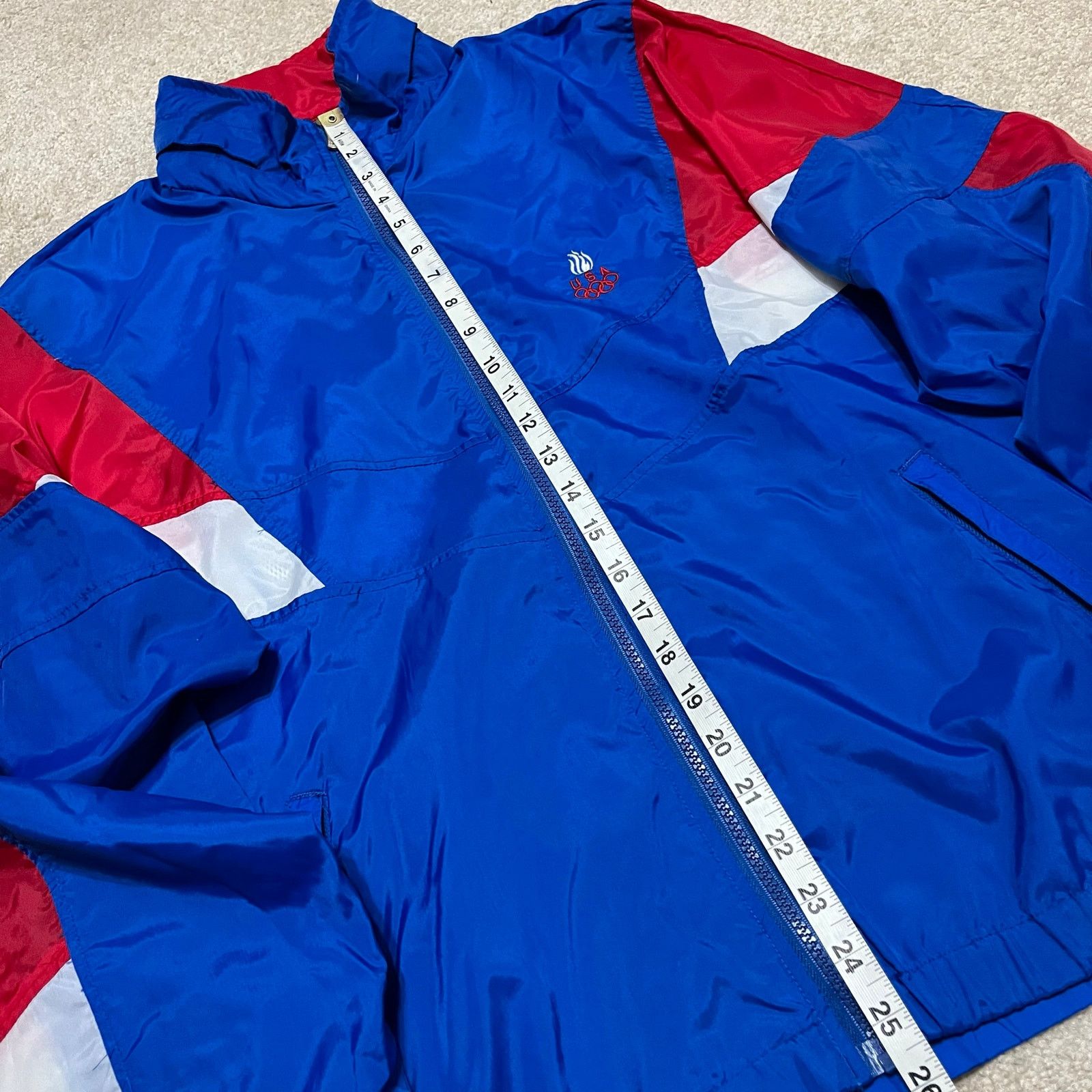 USA Olympics Vintage 90s USA Olympic Team Windbreaker Jacket Red White Bl Size US L / EU 52-54 / 3 - 4 Thumbnail