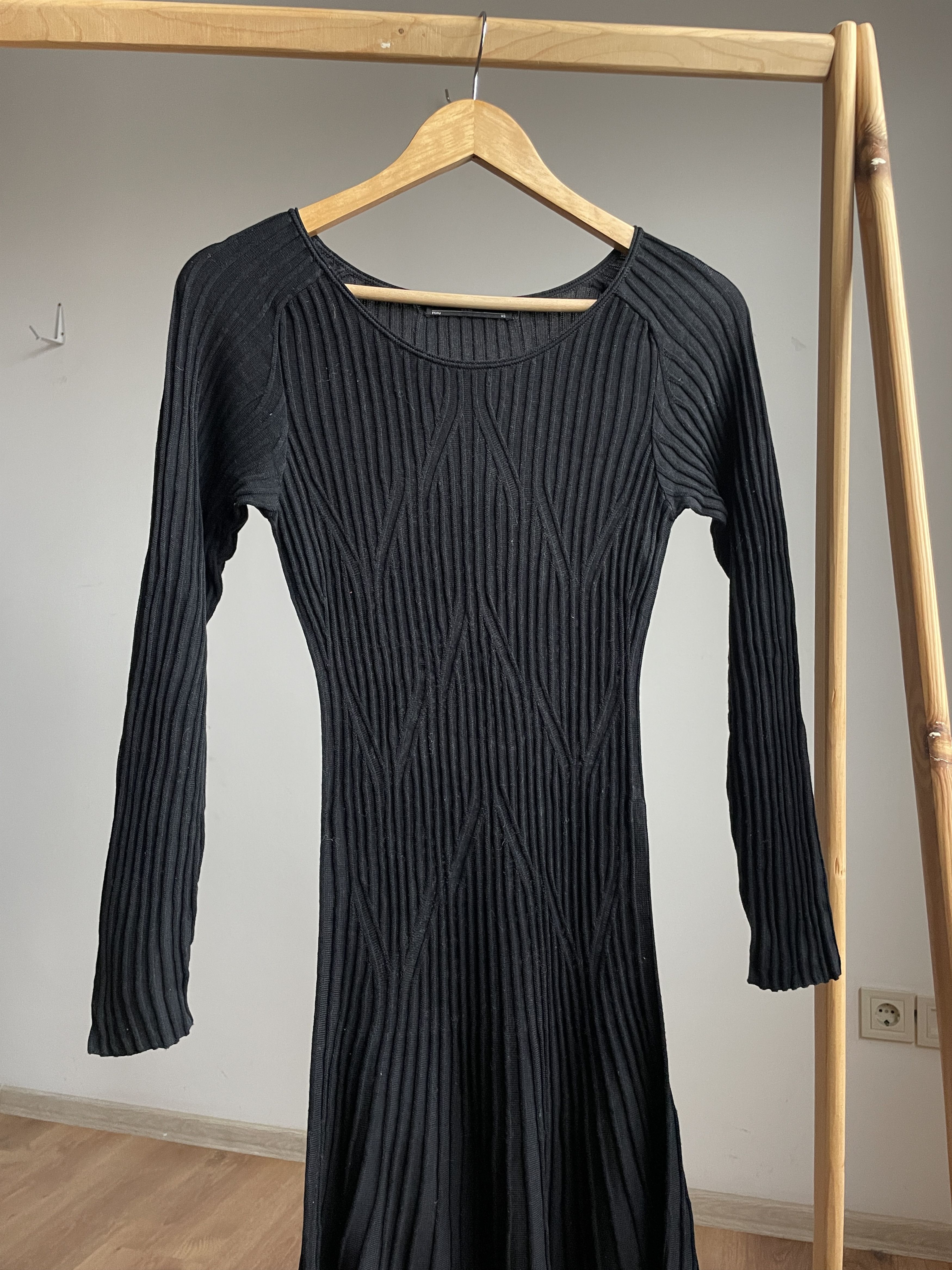 Other Peruvian Connection Pima Cotton Rib Knit Flared Dress Size XS / US 0-2 / IT 36-38 - 3 Thumbnail