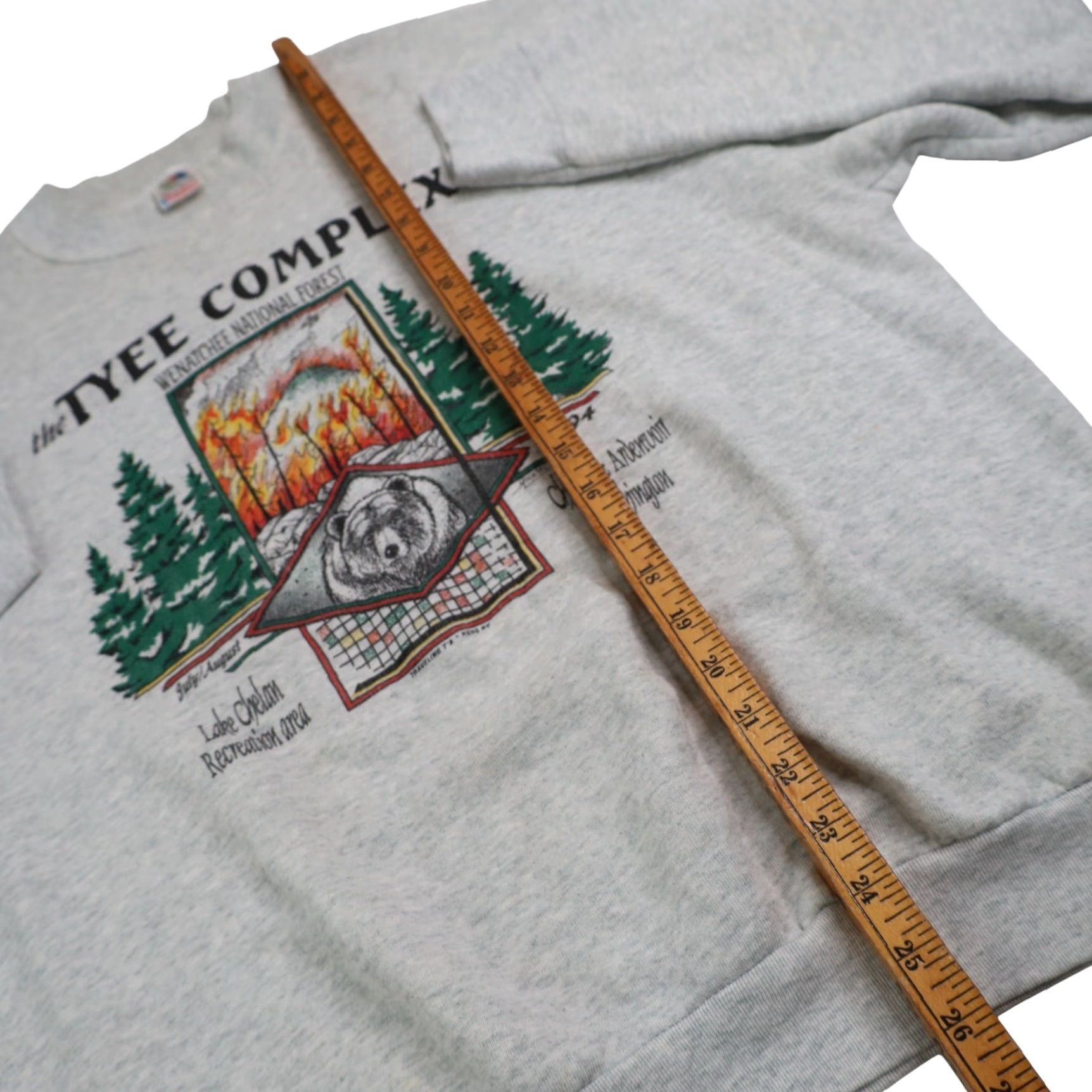 Vintage VINTAGE 1994 Wenatchee National Forest Tyee Complex Fire XL Sweatshirt Gray Mens XL Sweatshirt Size US XL / EU 56 / 4 - 8 Thumbnail
