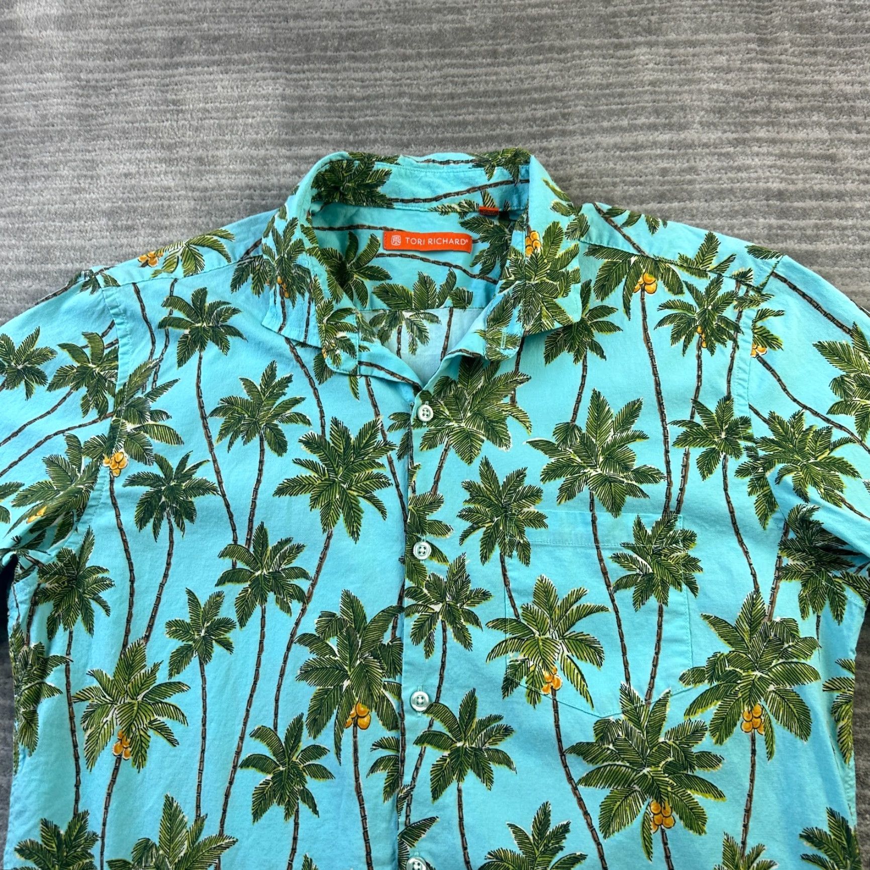Tori Richard Tori Richard Shirt Mens Medium Blue Teal Geometric All Over Print Button Up Size US M / EU 48-50 / 2 - 3 Thumbnail