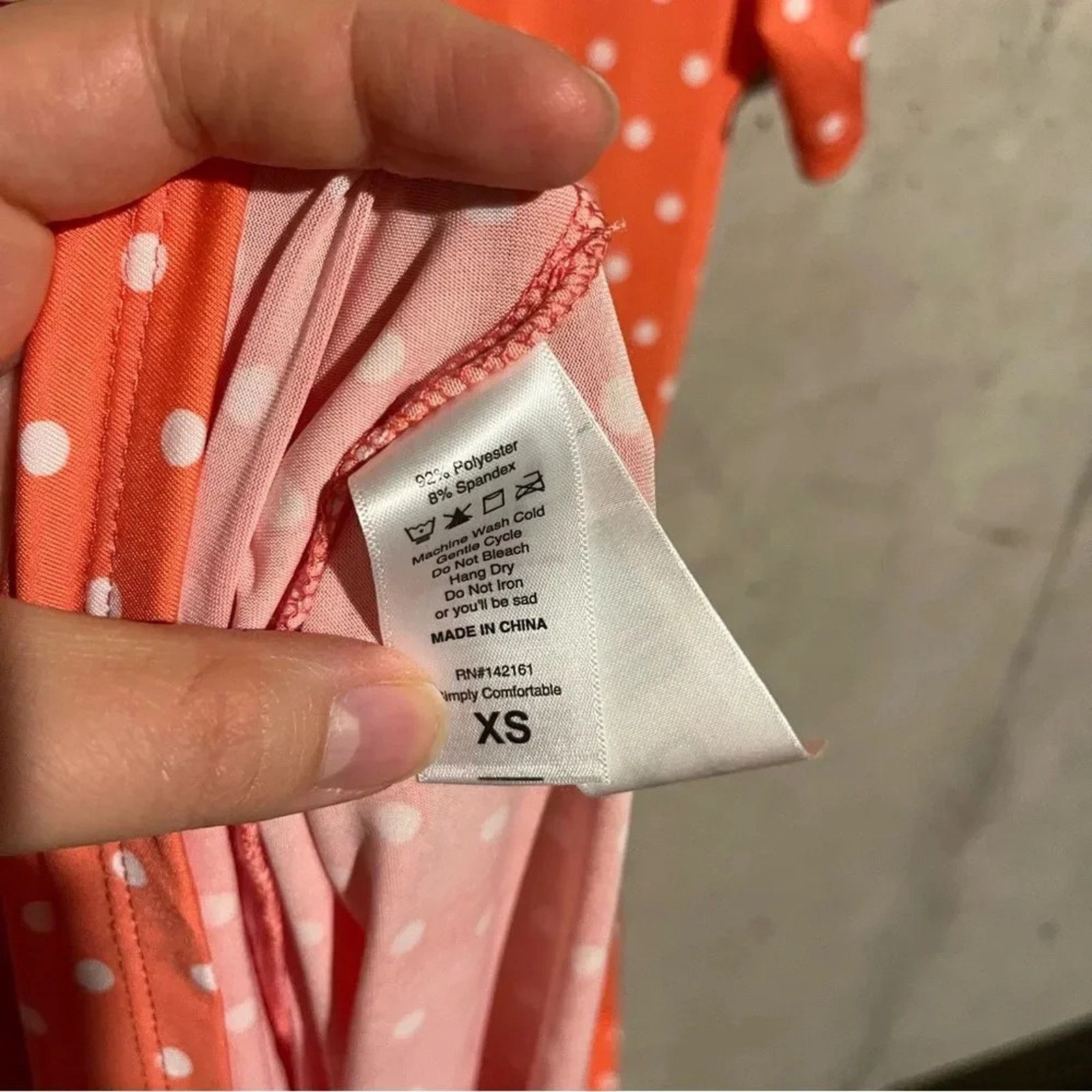Other Lularoe Riley NWT Size XS Peach With Polka Dots Midi Dress Size XS / US 0-2 / IT 36-38 - 4 Thumbnail