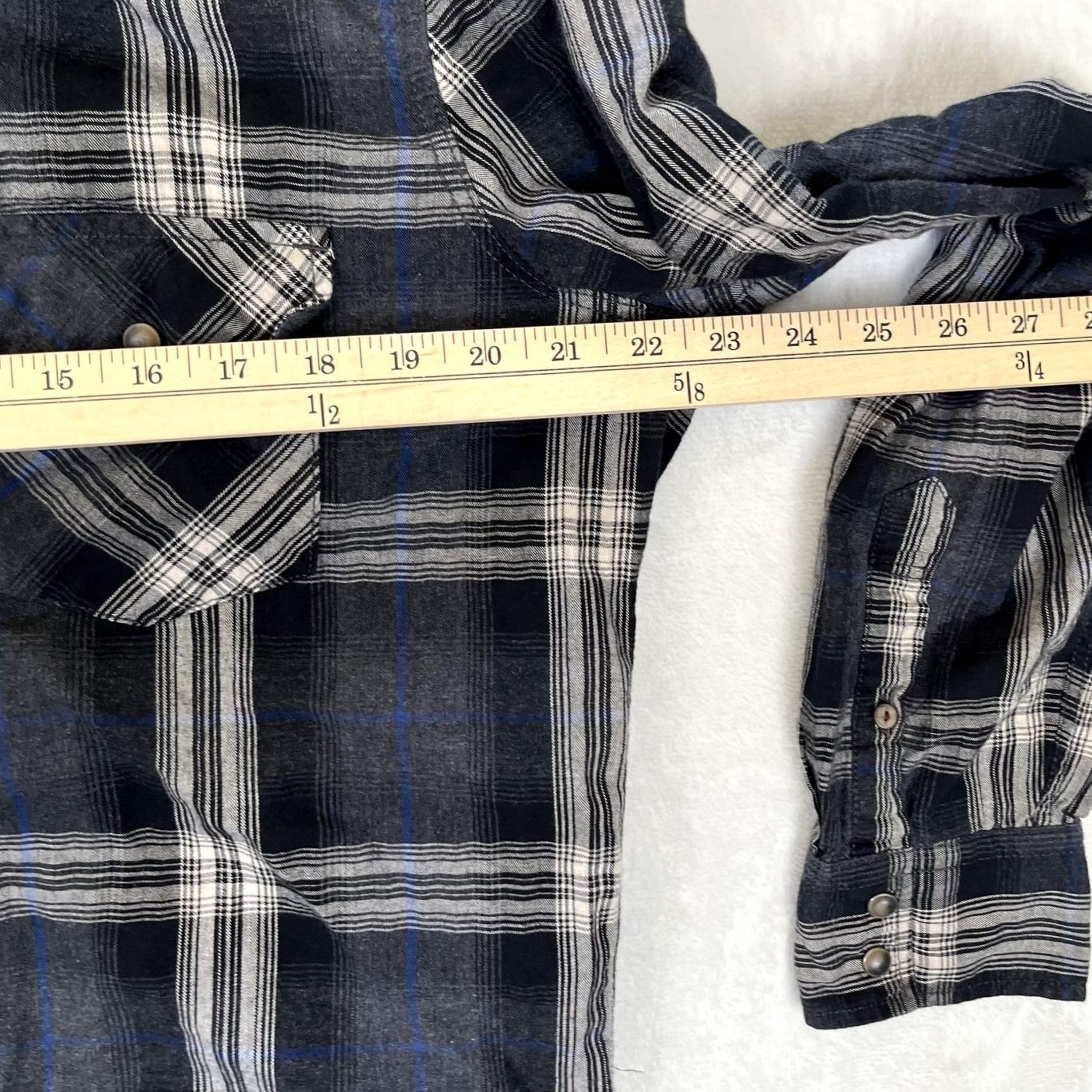 American Eagle Outfitters VINTAGE American Eagle Outfitters Shirt Mens XLT Blue Plaid Long Sleeve Snap Front Size US XL / EU 56 / 4 - 5 Thumbnail