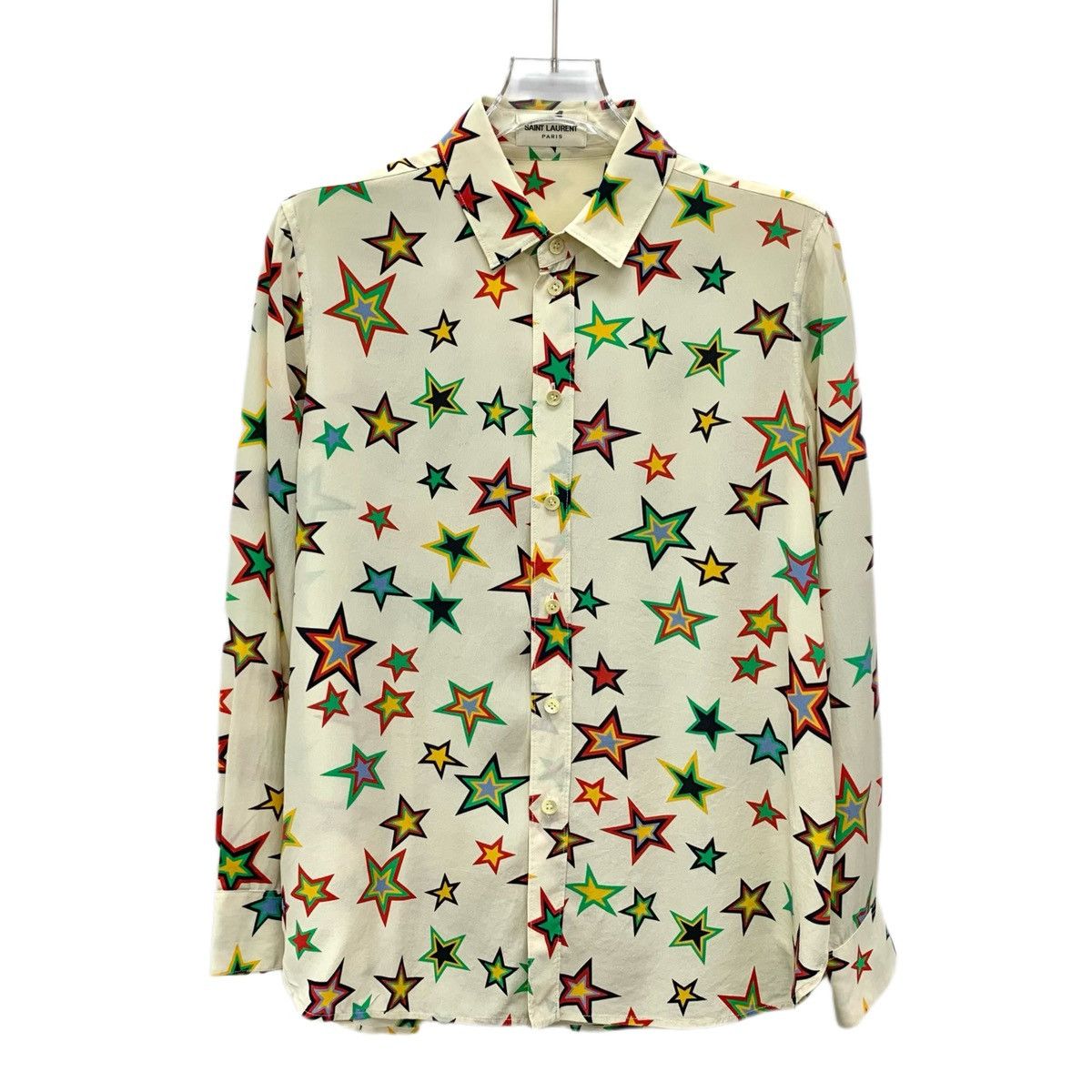 Yves Saint Laurent Star Printed Silk Long Sleeve Shirt K26WX